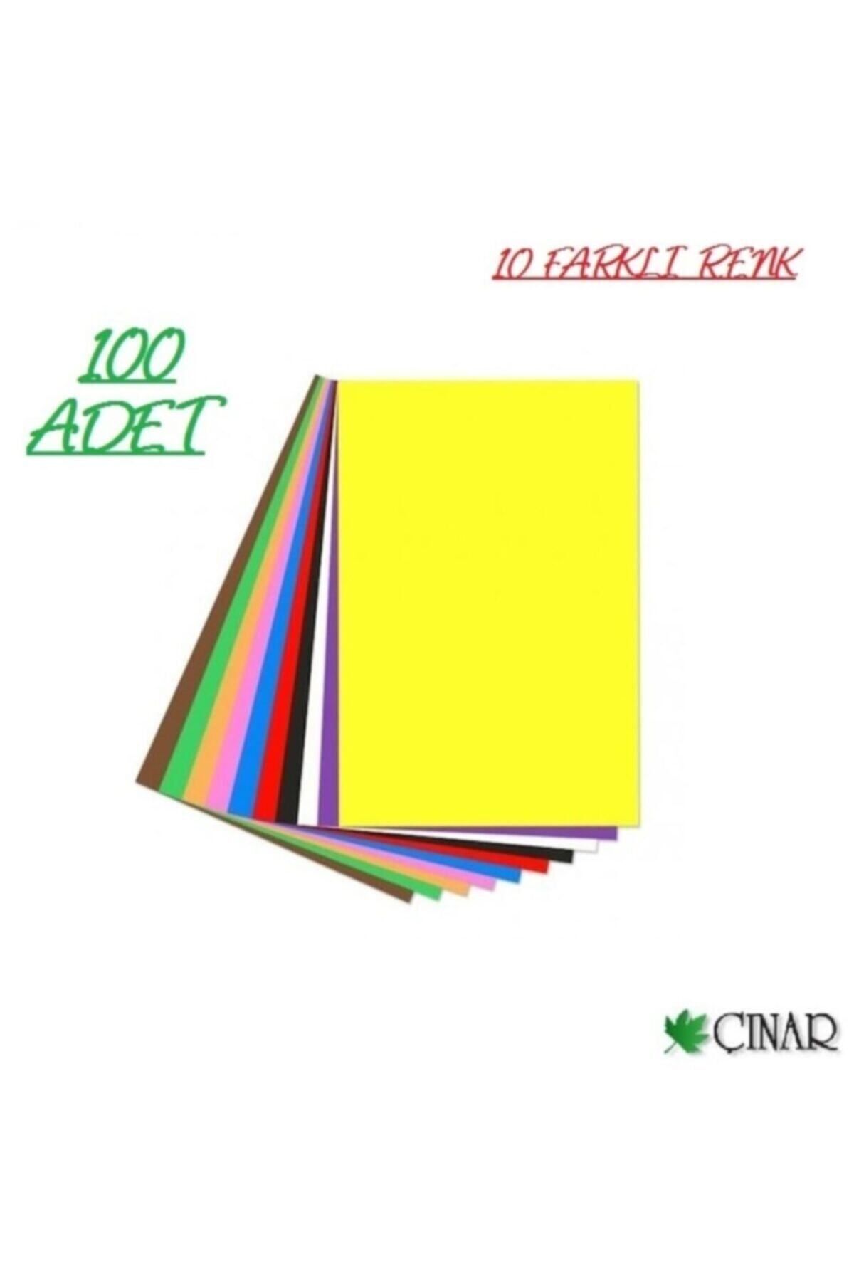 Çınar Defne Renkli A4 El Işi Kağıdı 100'lü 10 Renk Paket Elişi 100 Adet