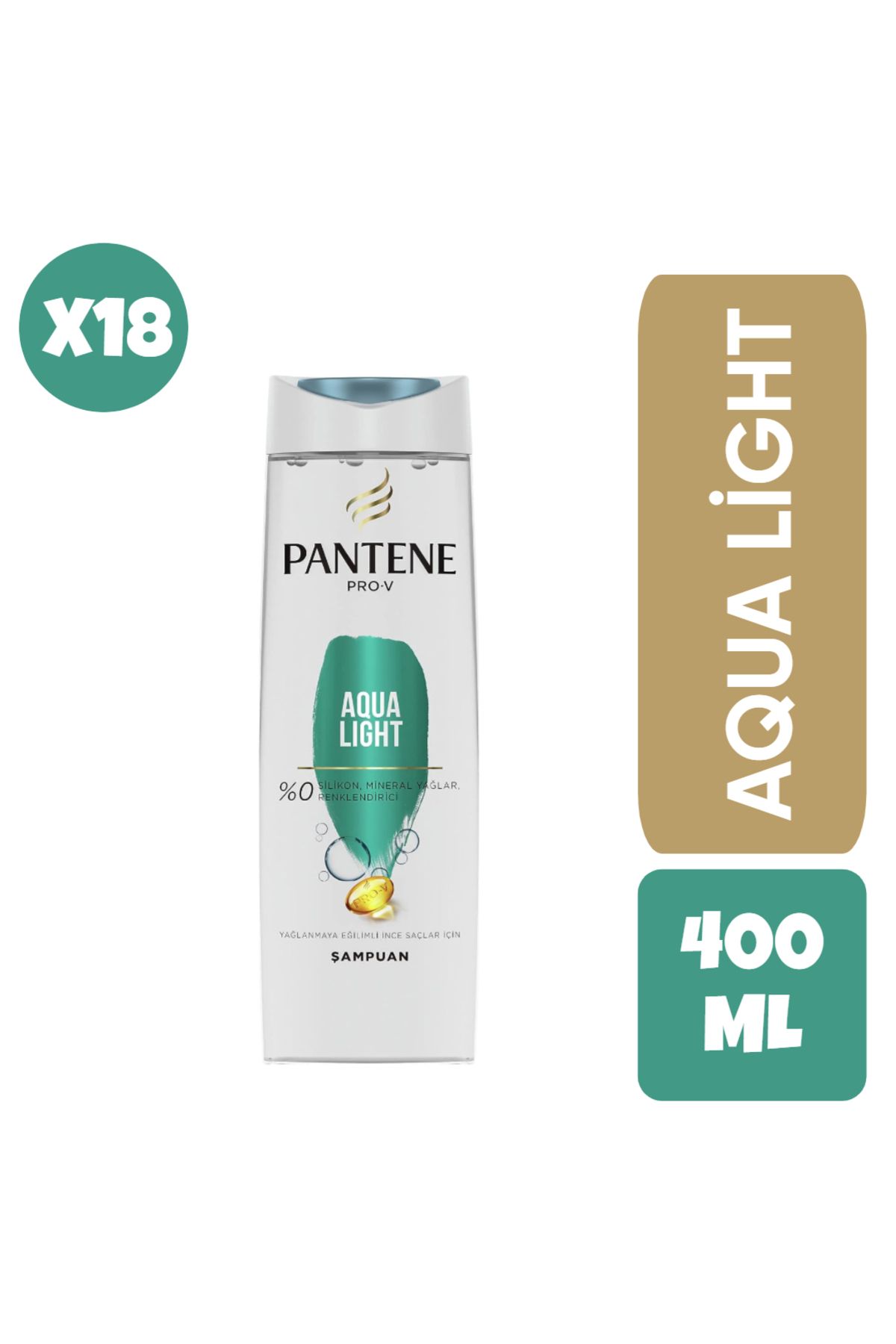 Pantene Pro-v Aqualight Şampuan Yağlı Saçlar Için 400 ML X18 Adet