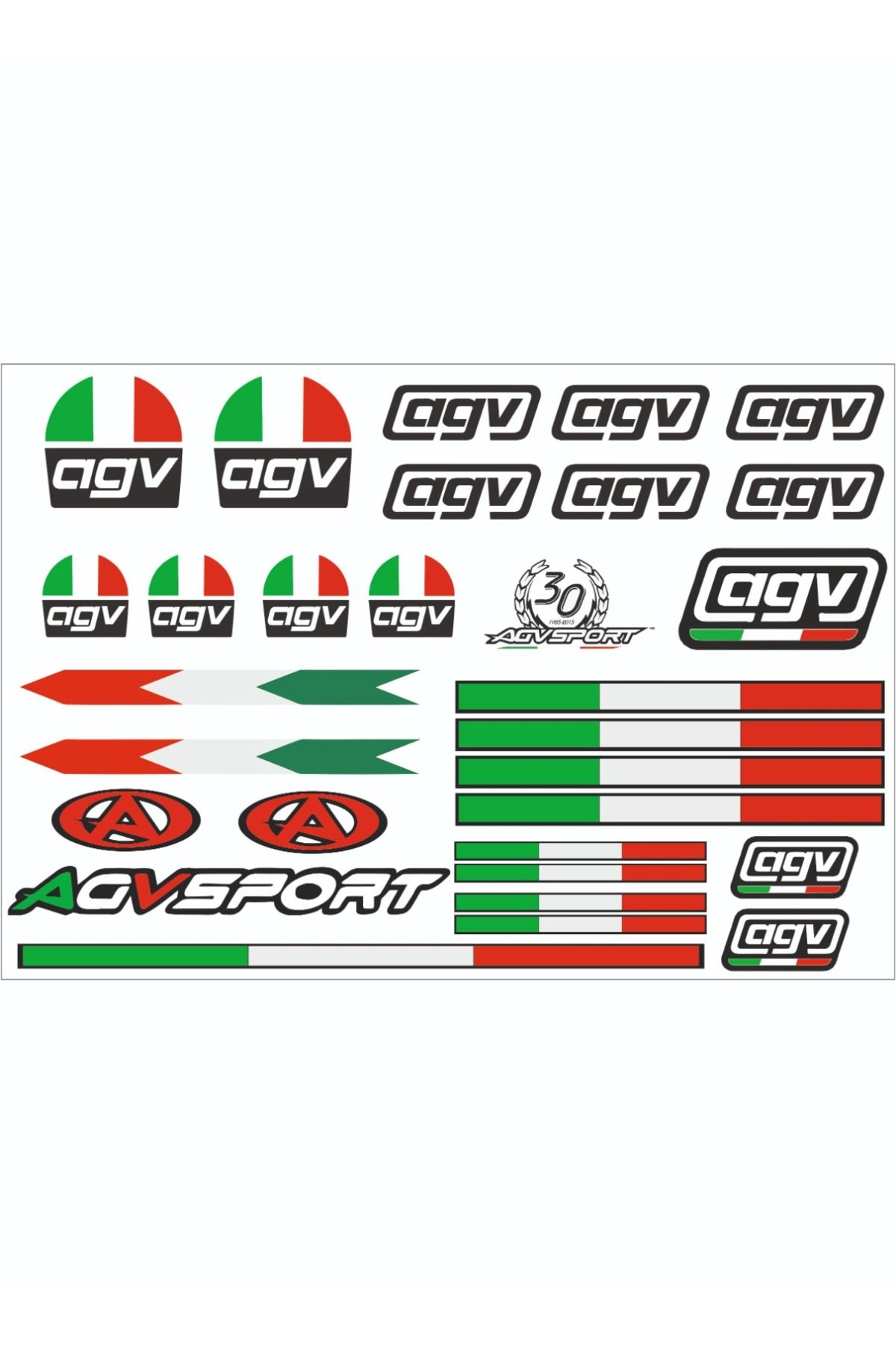 MOTOSEPETİM MOTOSİKLET AGV KASK GRENAJ STİCKER ETİKET AGV ITALY KARIŞIK MARKA SPONSOR KAPLAMA 2