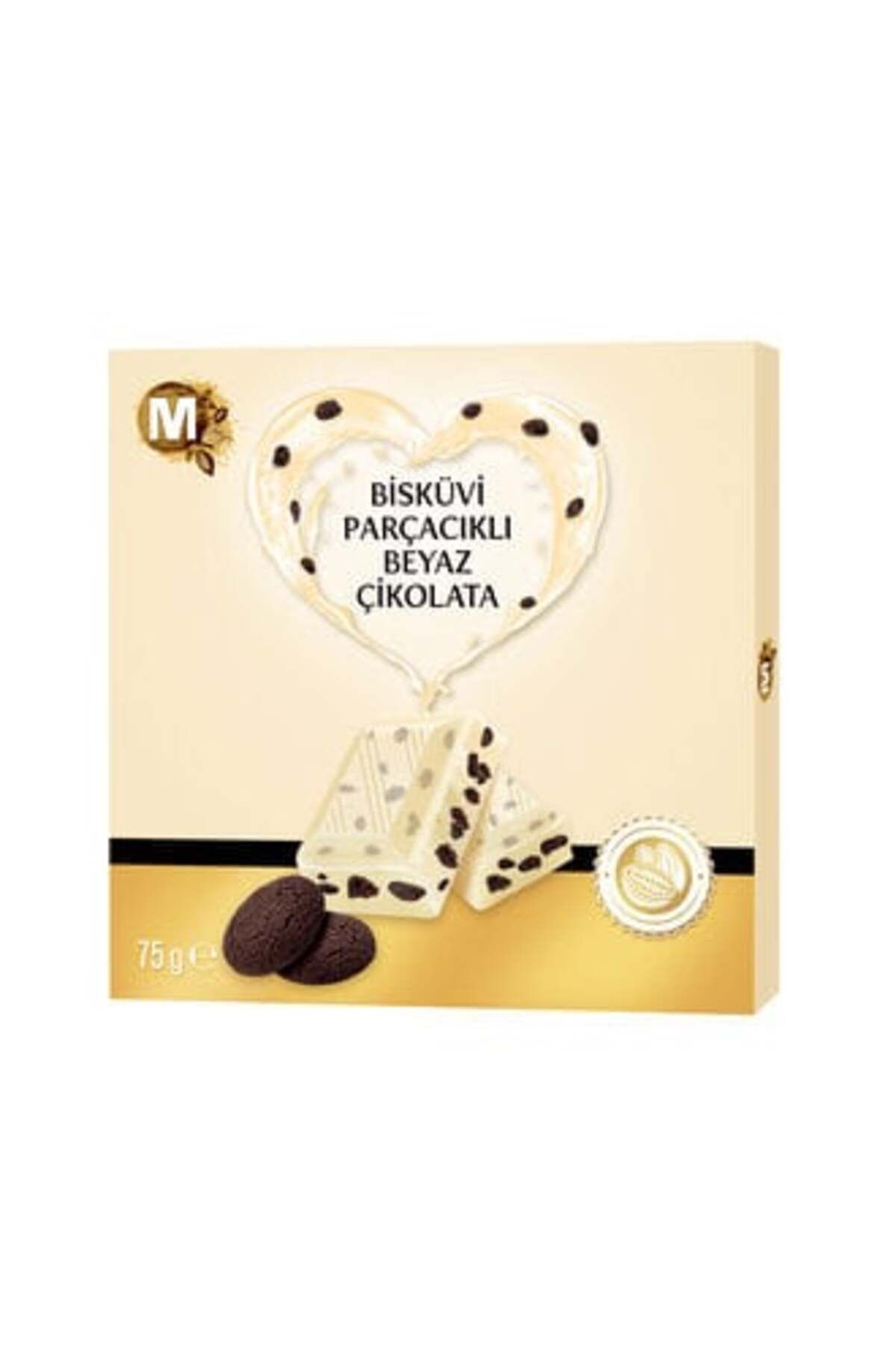 Migros Bisküvi Parçacıklı Beyaz Çikolata 75G ( 5 ADET )
