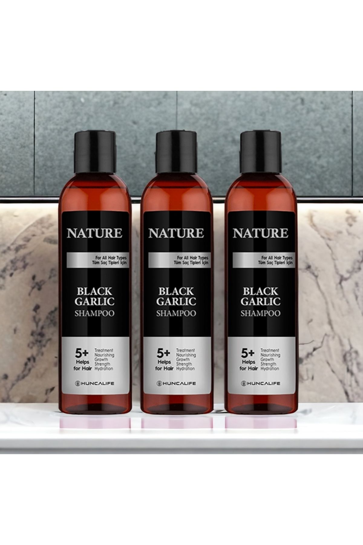 Nature Siyah Sarımsaklı Şampuan Avantajlı 3lü Pket
