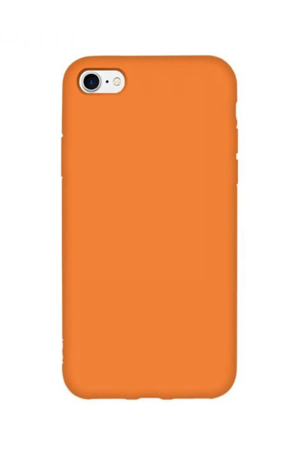 KVK PRİVACY Apple Iphone 7 / 8 / Se 2020 Uyumlu Içi Kadife Lansman Silikon Kılıf Kapak Orange