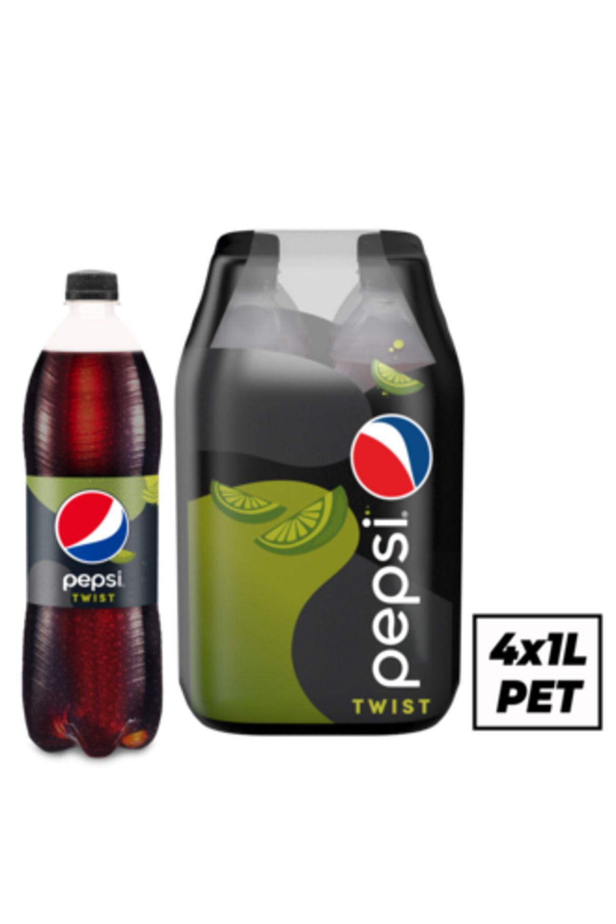 Pepsi Twist Limon Aromalı Şekersiz Kola Pet 4x1 L ( 1 ADET )