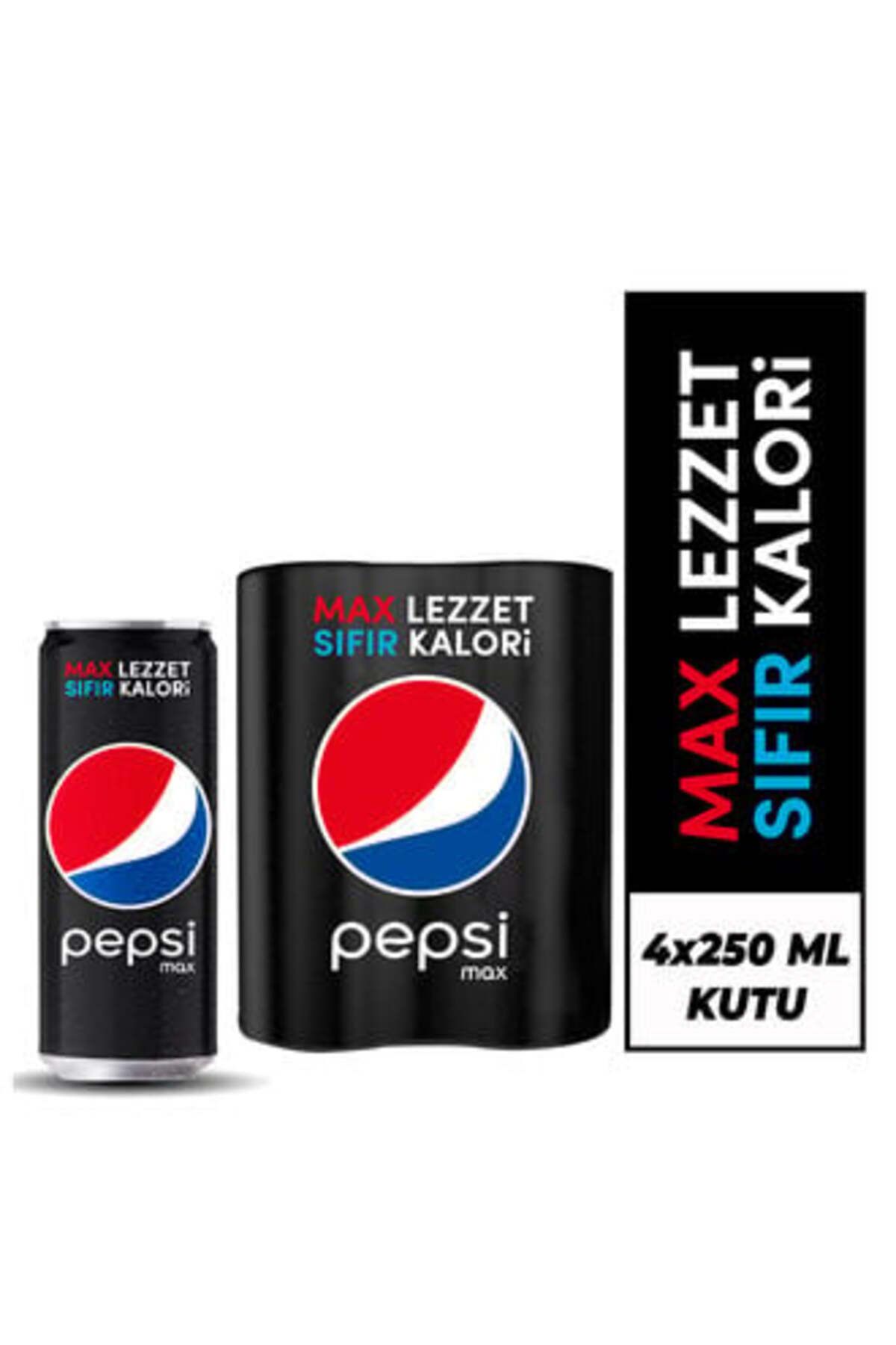 Pepsi Max Şekersiz Kola Kutu 4x250 ml ( 1 ADET )