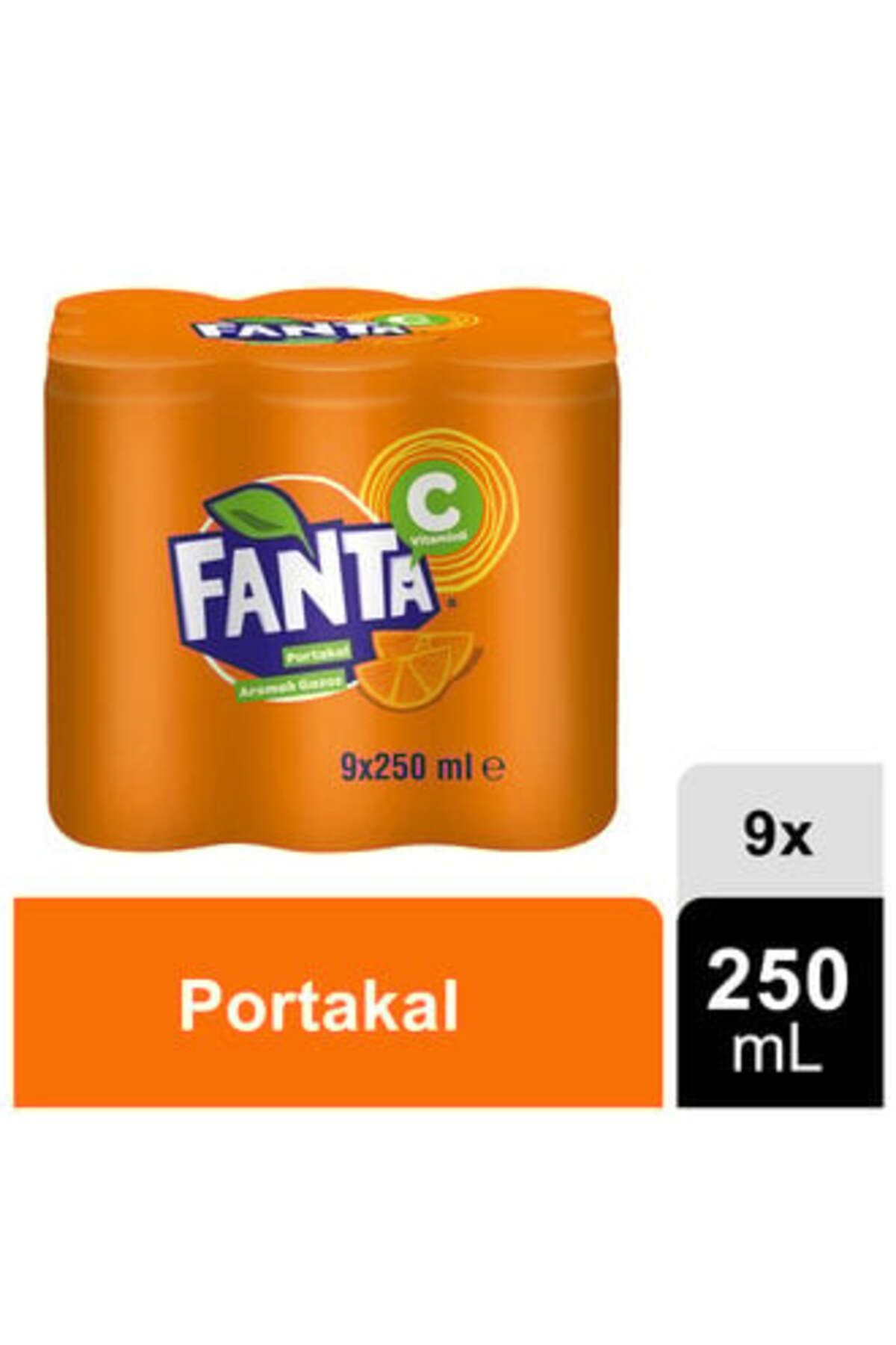 Fanta Portakal Aromalı Gazoz 9X250 Ml ( 12 ADET )