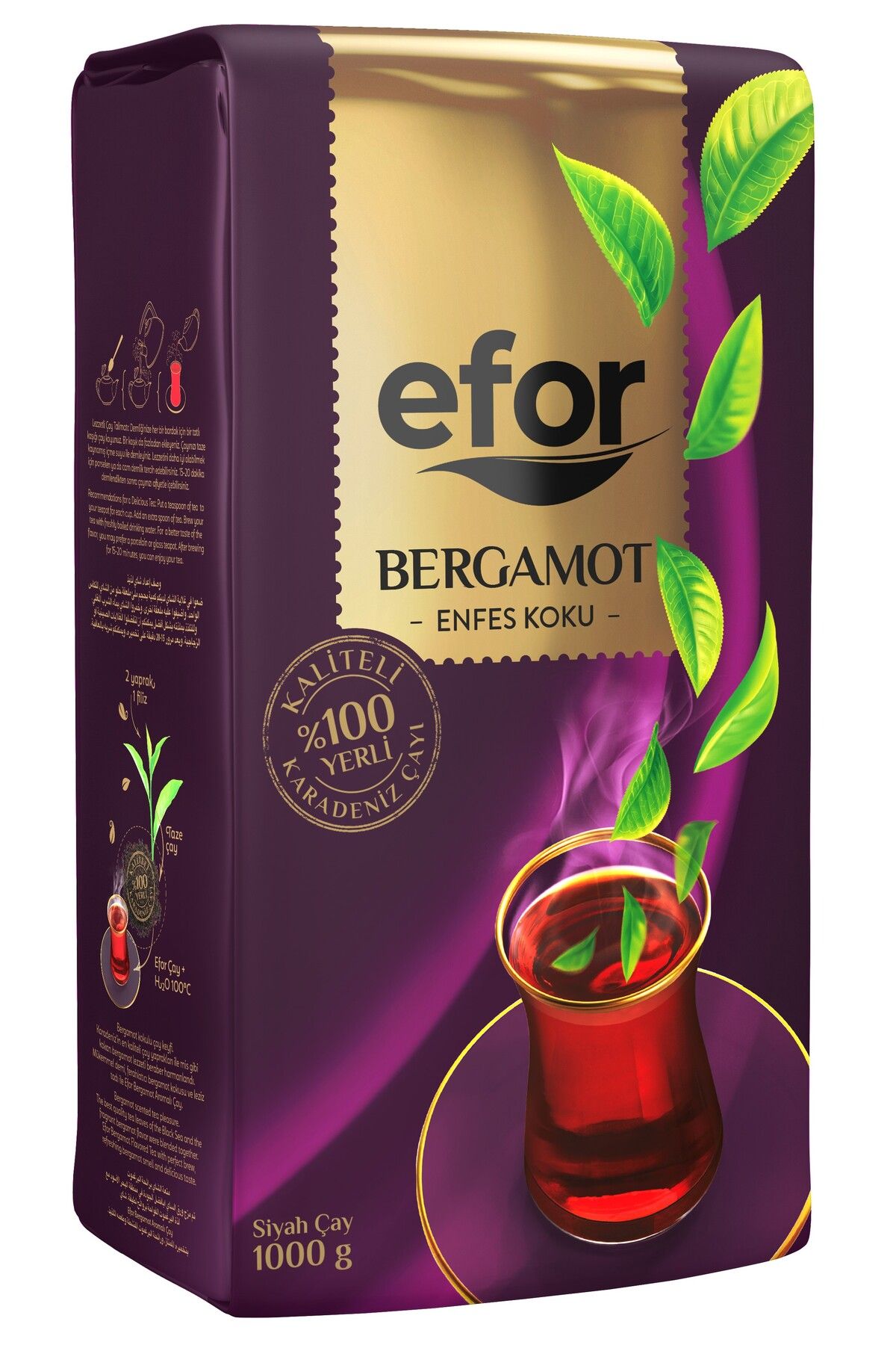 Efor Bergamot Aromalı Dökme Siyah Çay - 1.000gr (1 Kg)