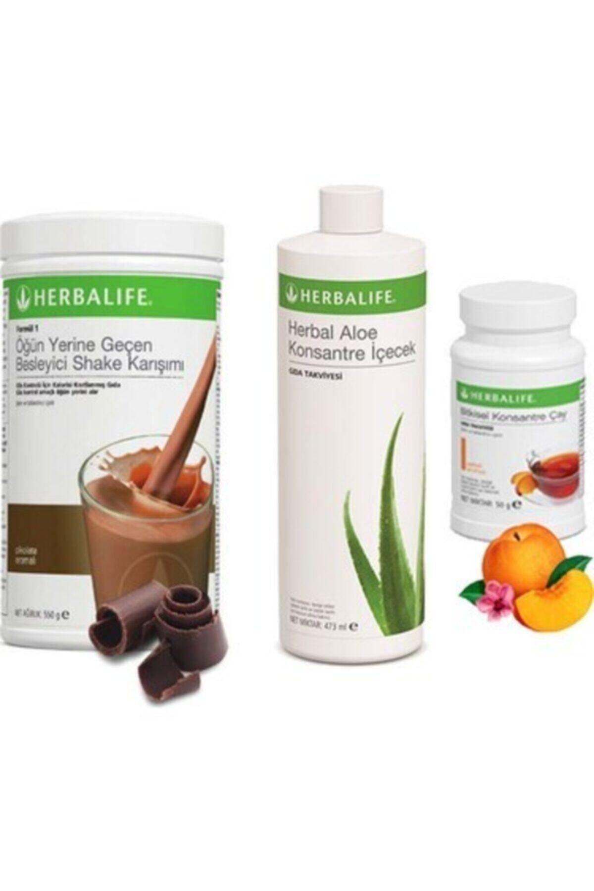 Herbalife Başlangıç Set V2 (ÇİKOLATALI SHAKE ALOE KONSANTRE BİTKİSEL ÇAY ŞEFTALİ 50GR)