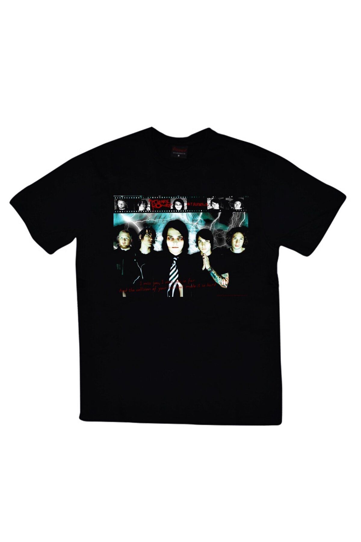 fame-stoned My Chemical Romance Baskılı T-shirt