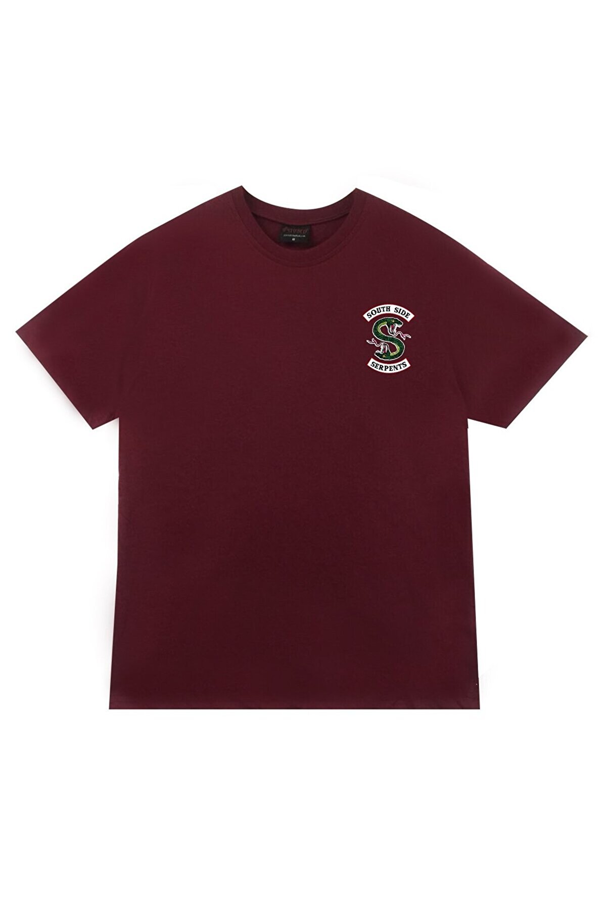 fame-stoned Unisex Bordo Riverdale Southside Serpents Baskılı T-shirt