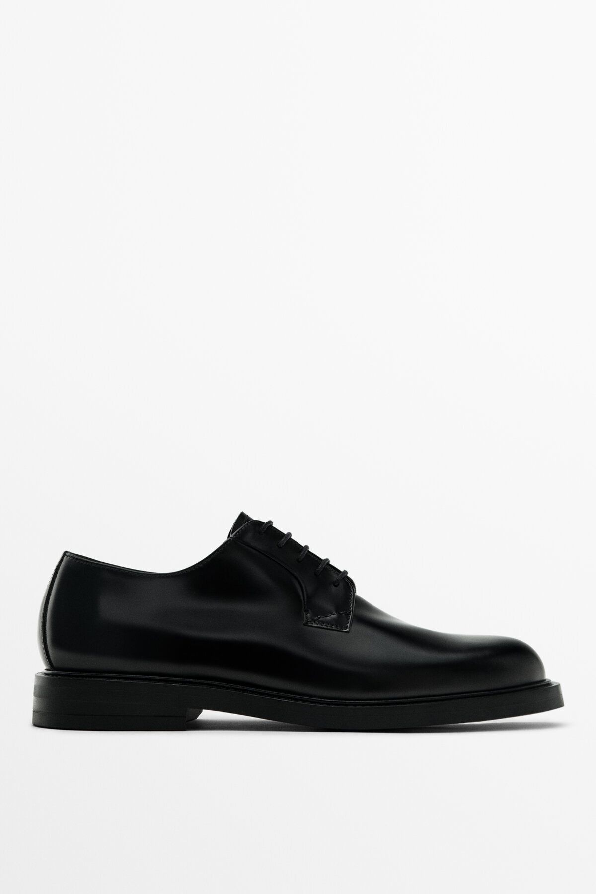 Massimo Dutti Siyah deri blucher ayakkabı