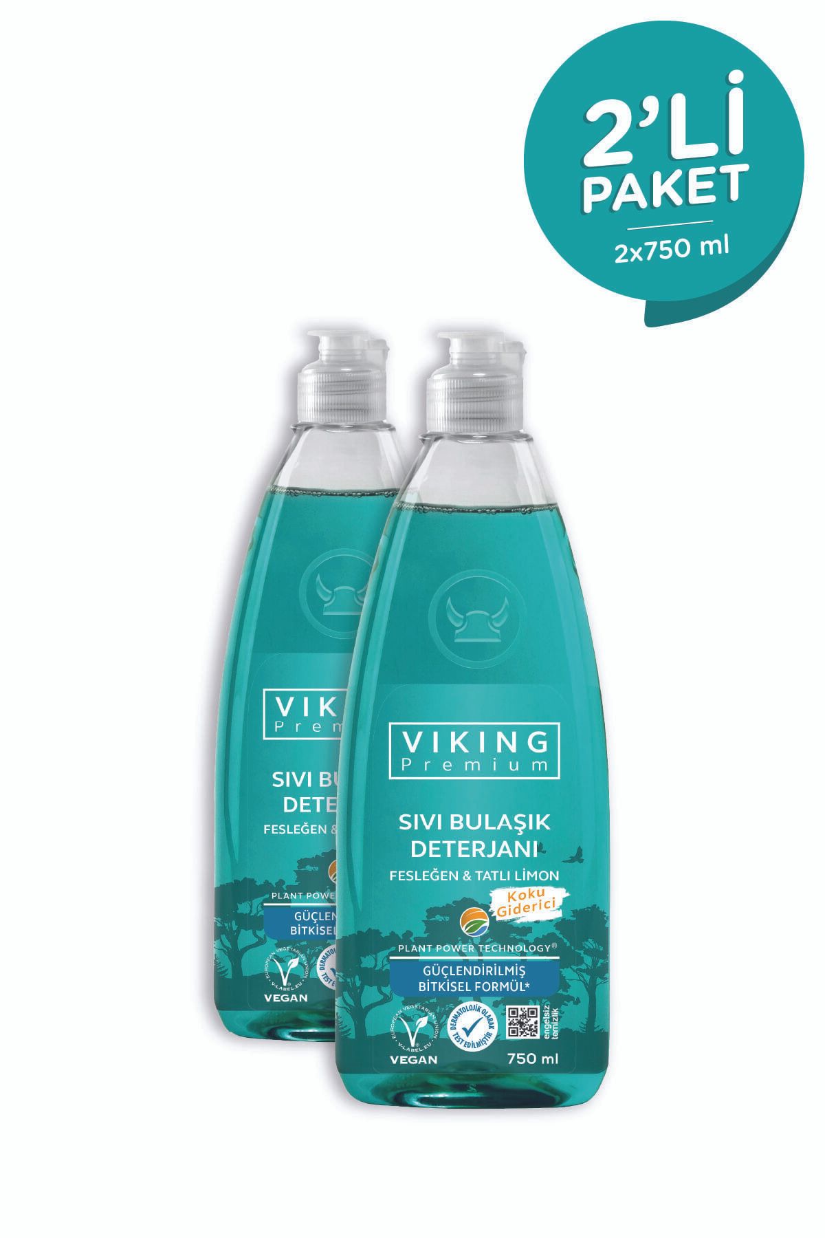 Viking Premium Bulaşık Deterjanı Fesleğen & Limon 750 Ml 2 Adet