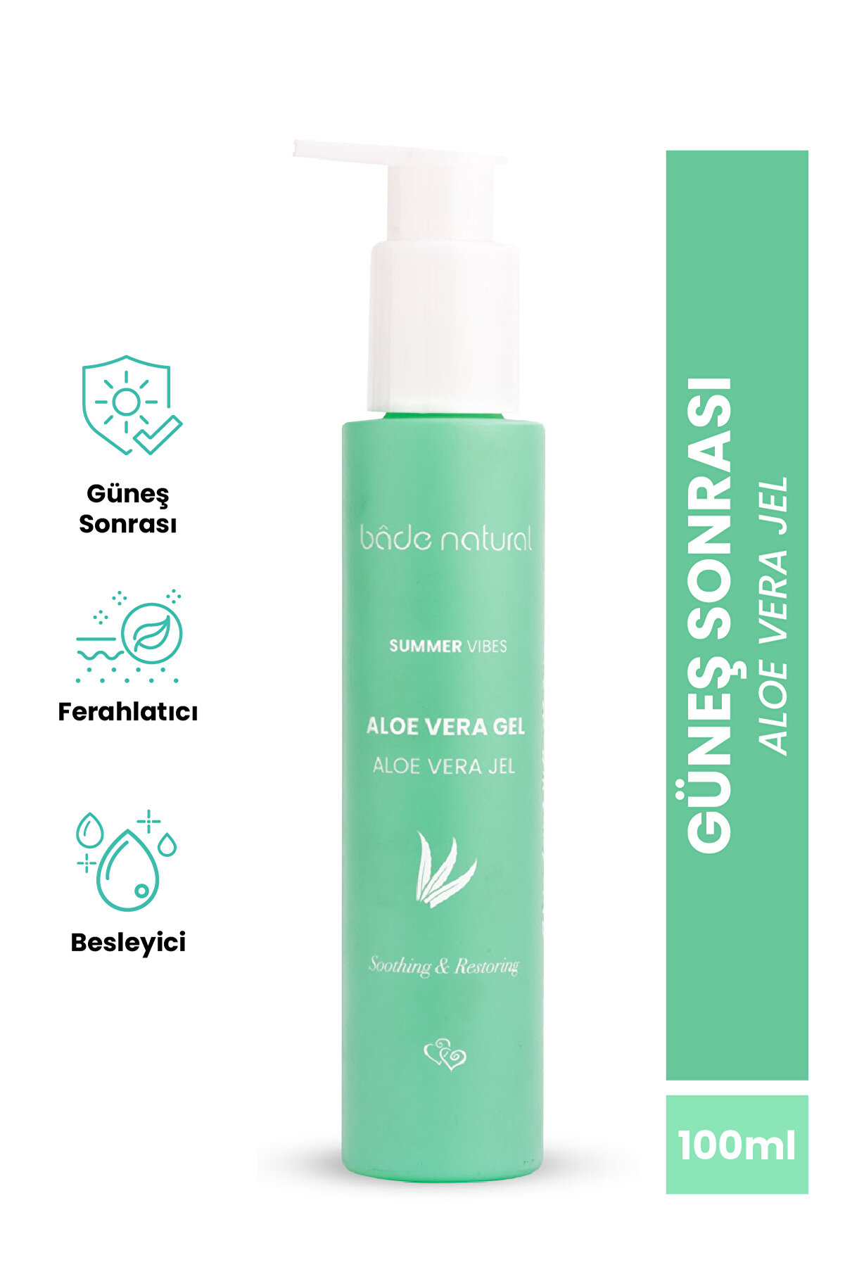 Bade Natural Aloe Vera Jel Güneş Sonrası Nemlendirici 100 ml