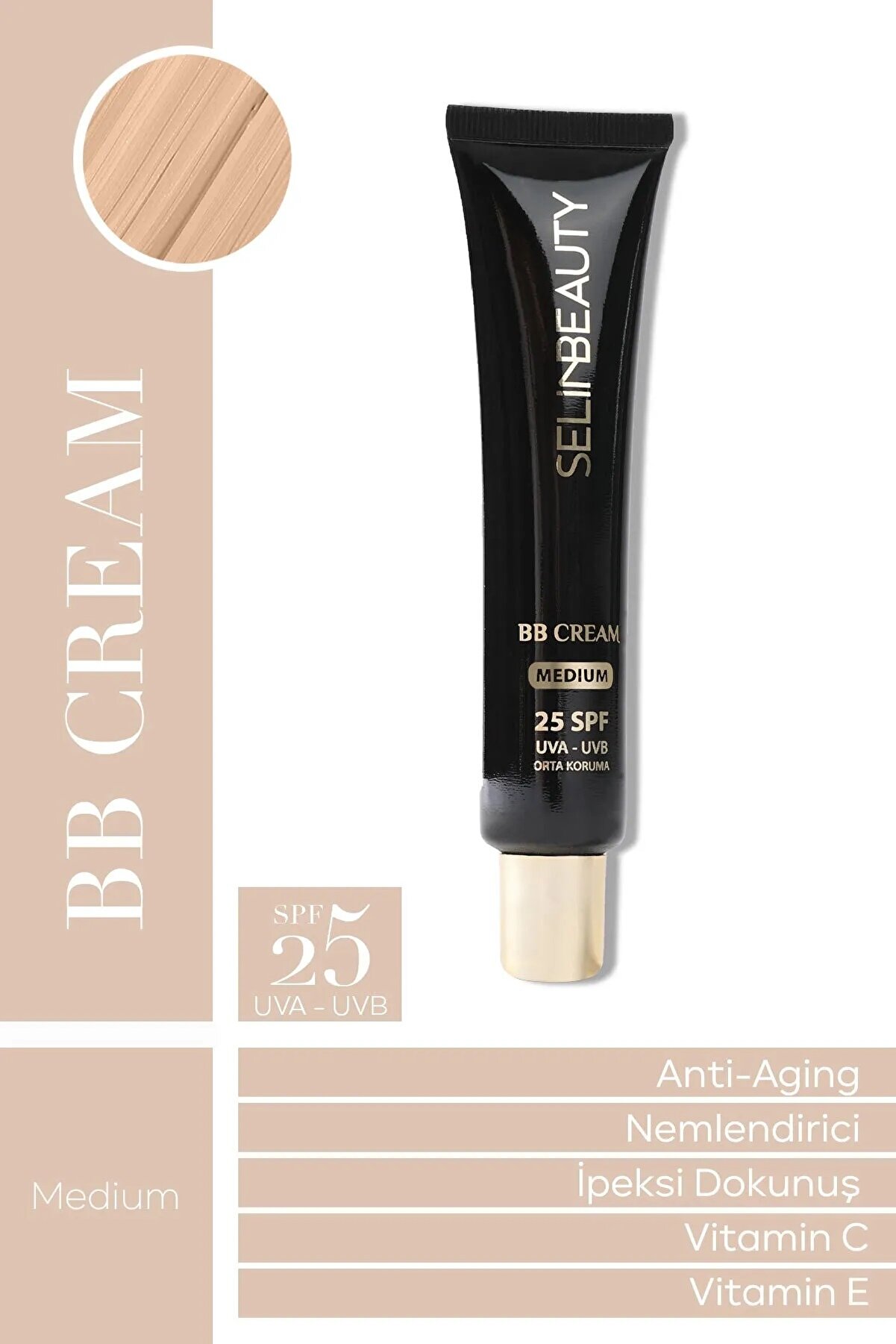 SELİNBEAUTY BB Cream Orta Ton SPF25 40 ML - Doğal Güzellik İçin