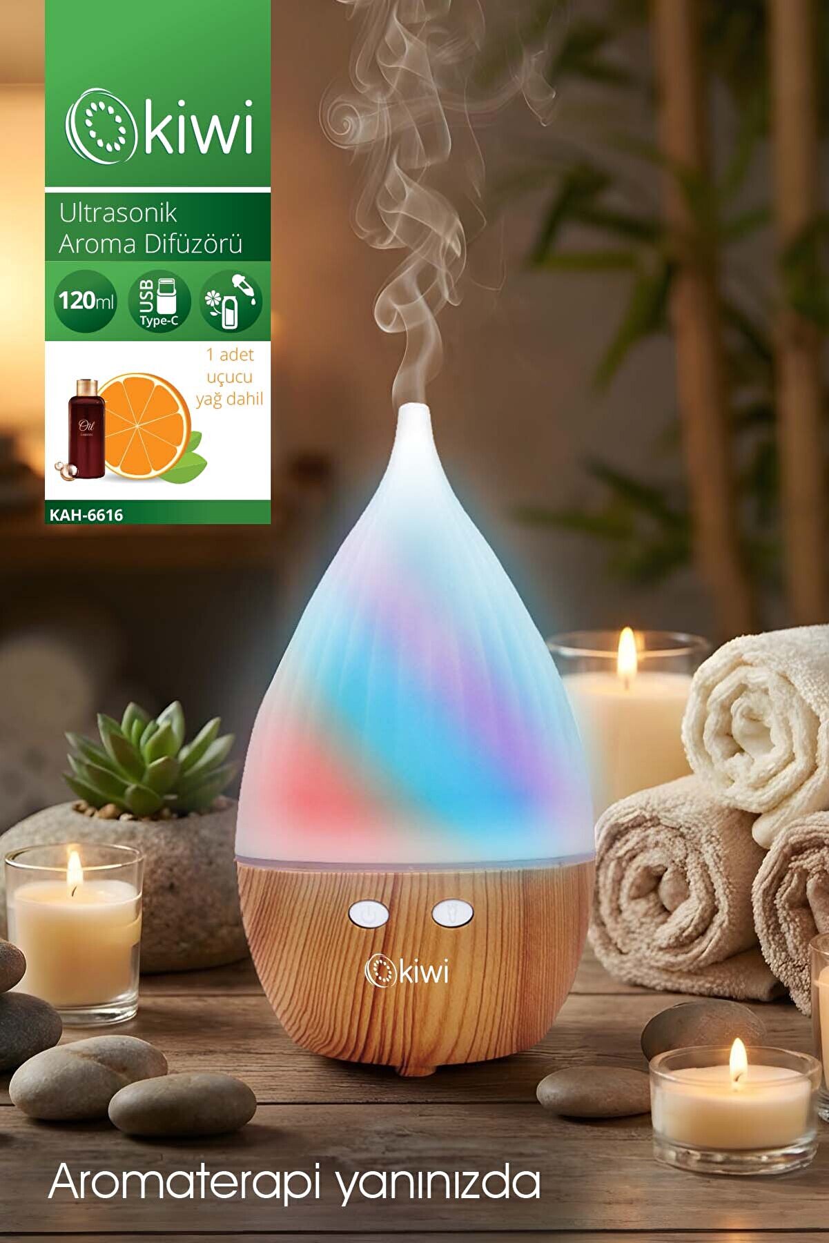 Kiwi Kah-6616 Ultrasonik Hava Nemlendirici ve Aroma Difüzörü