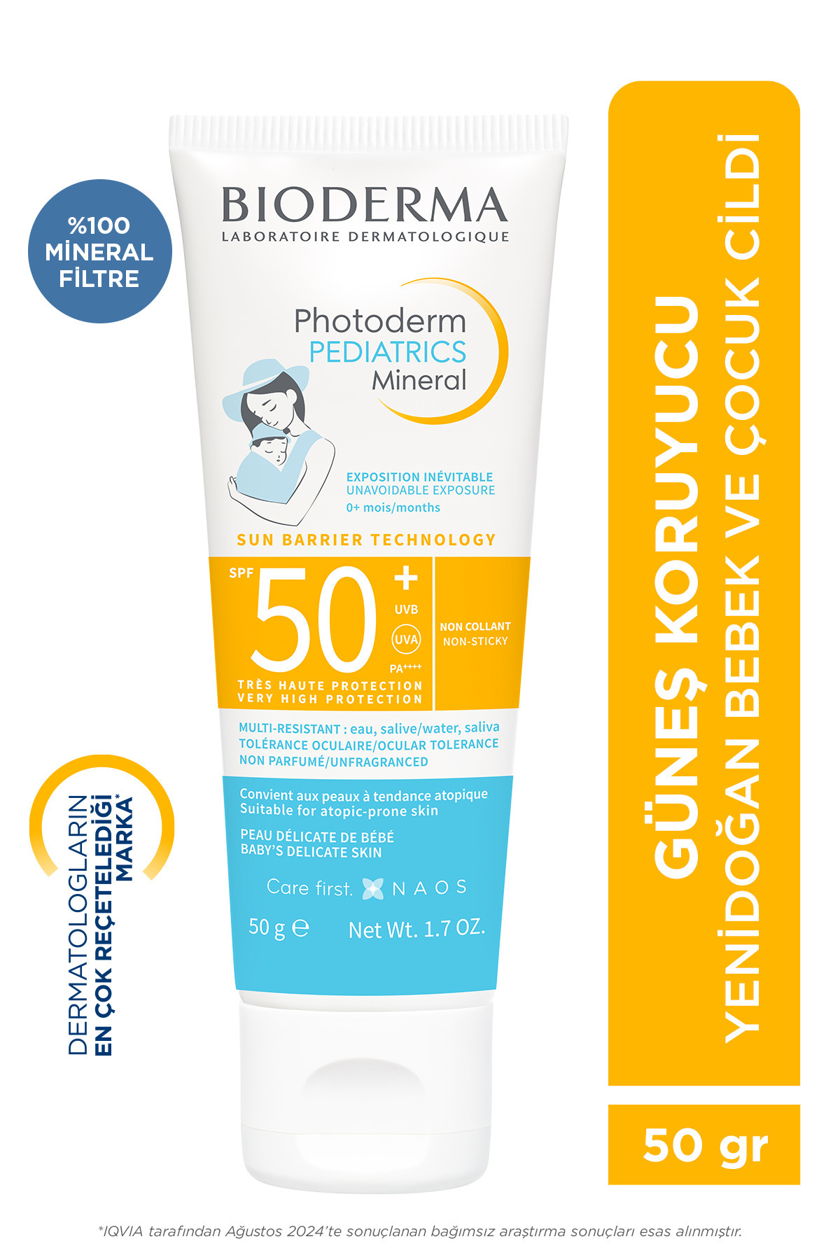 Bioderma Photoderm Pediatrics SPF50+ Yenidoğan Bebek Güneş Kremi 50gr