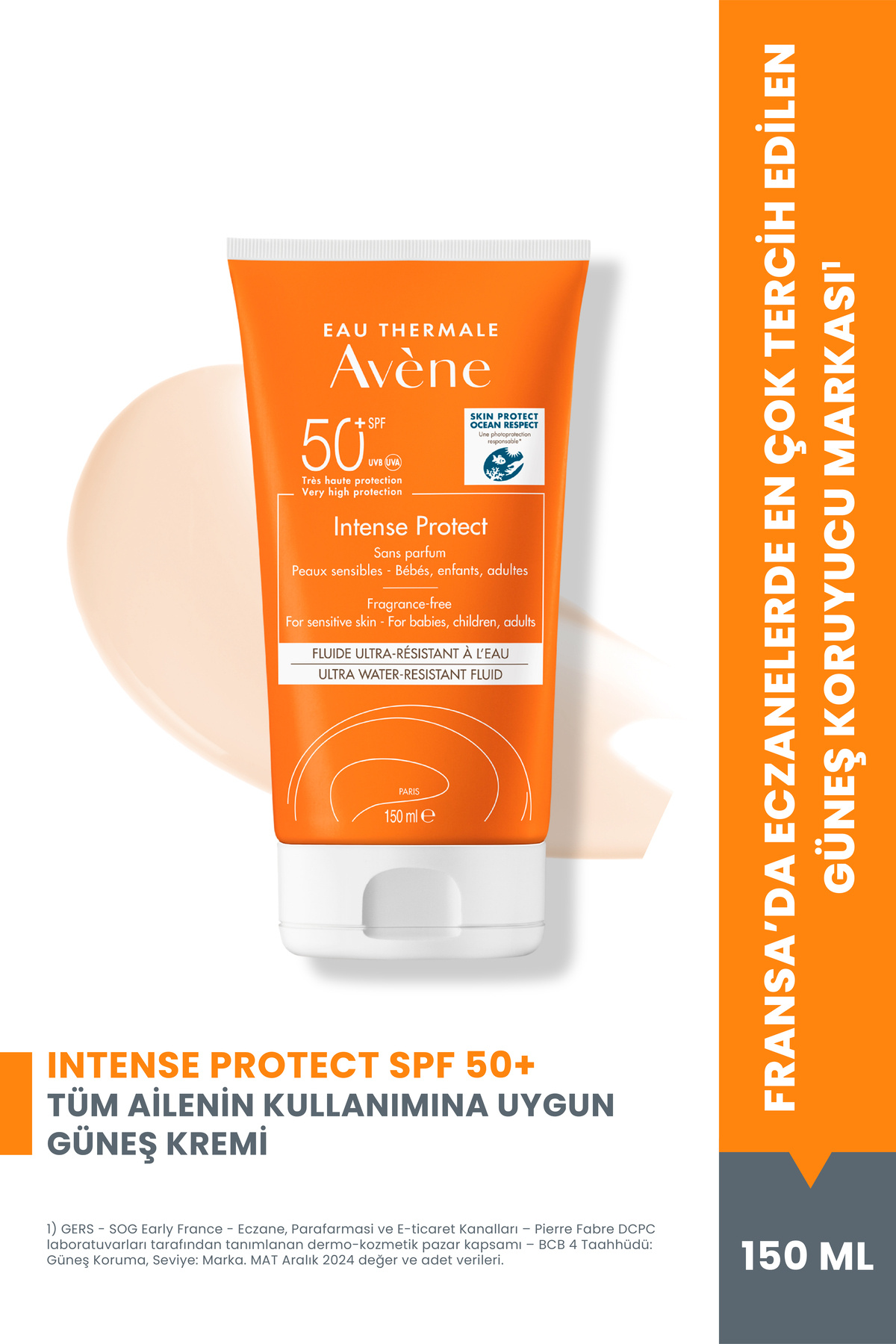 Avene Intense Protect SPF 50+ Güneş Kremi 150 ml - Bebek, Çocuk ve Yetişkinler İçin