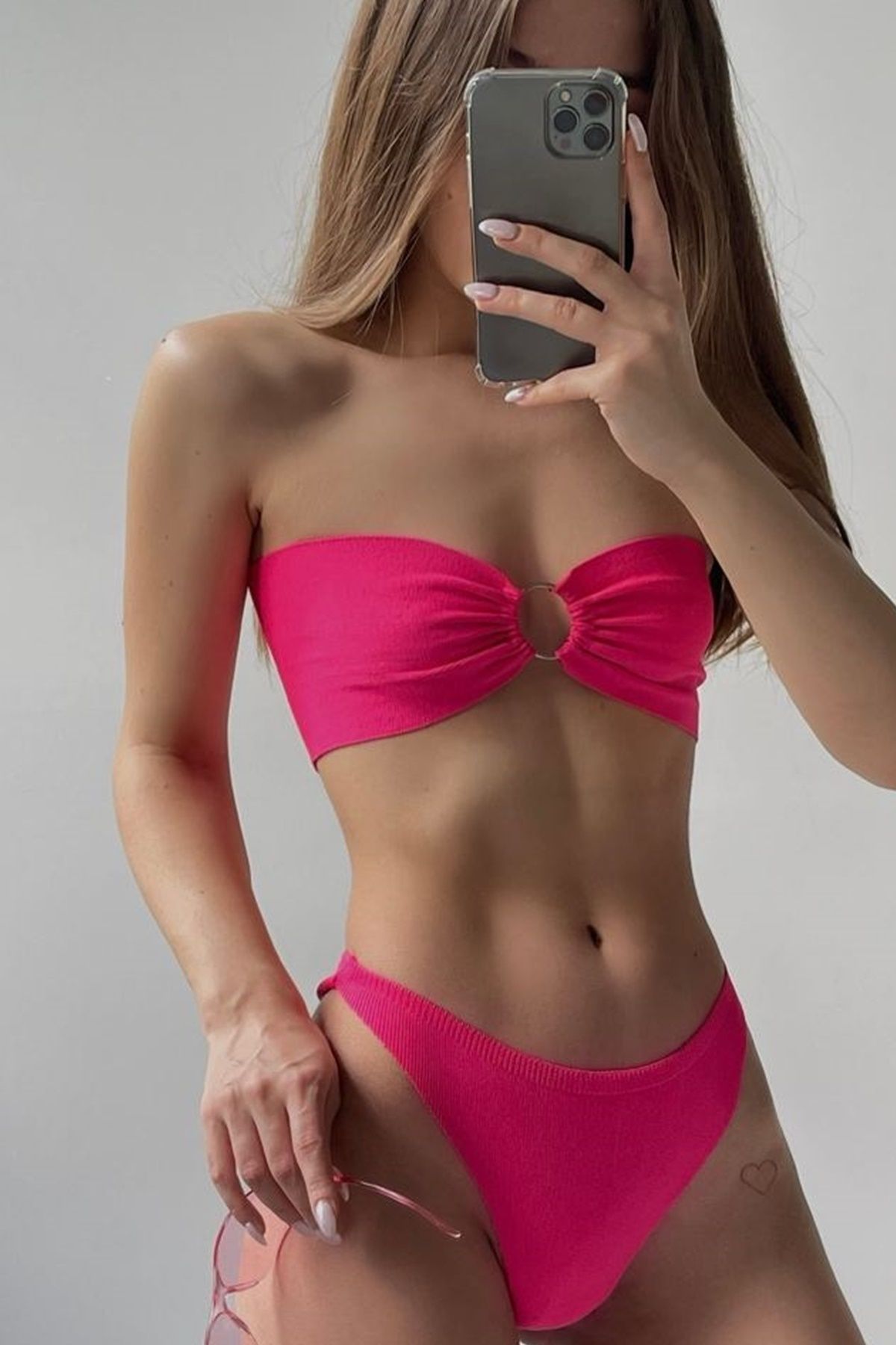 lovebox Kadın Fuşya Dokulu Bikini Takım 23S30003