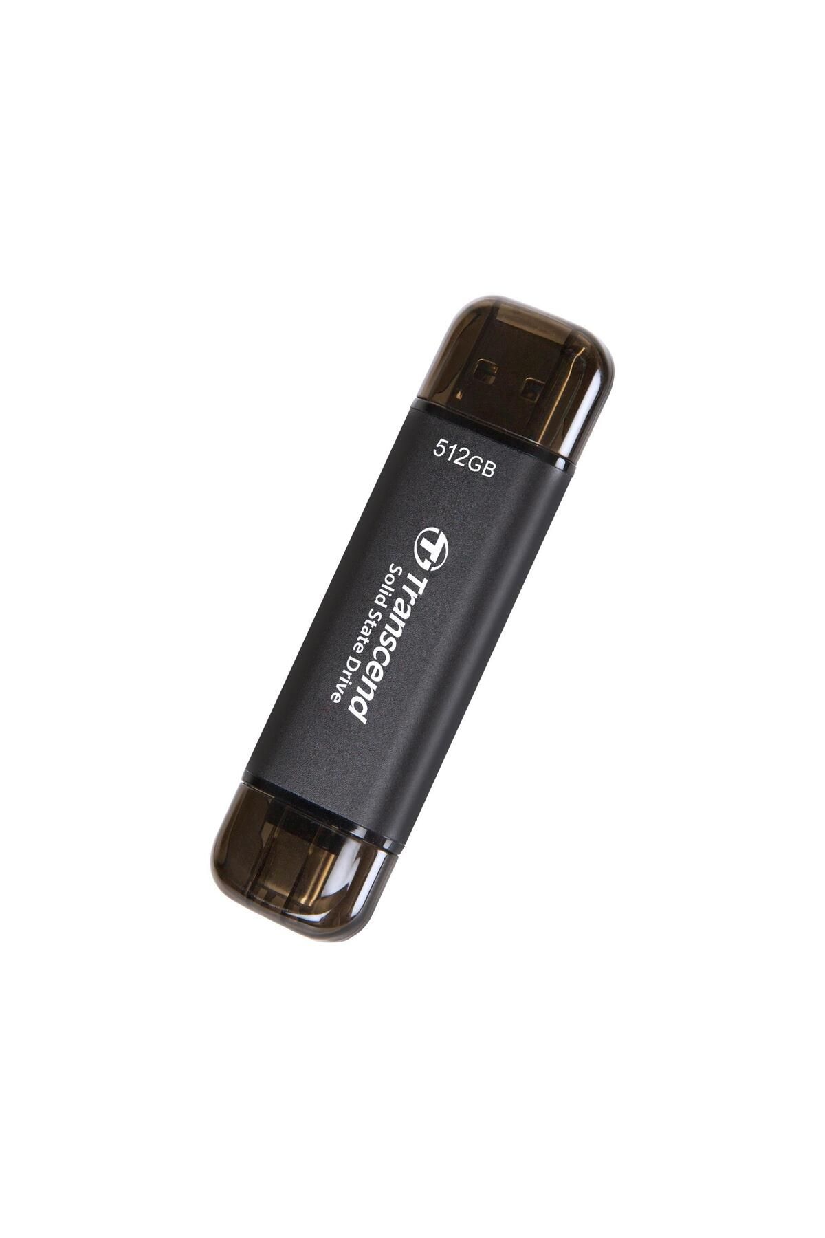 transcend TS512GESD310C 512GB USB/Type-C Taşınabilir Harici SSD Siyah
