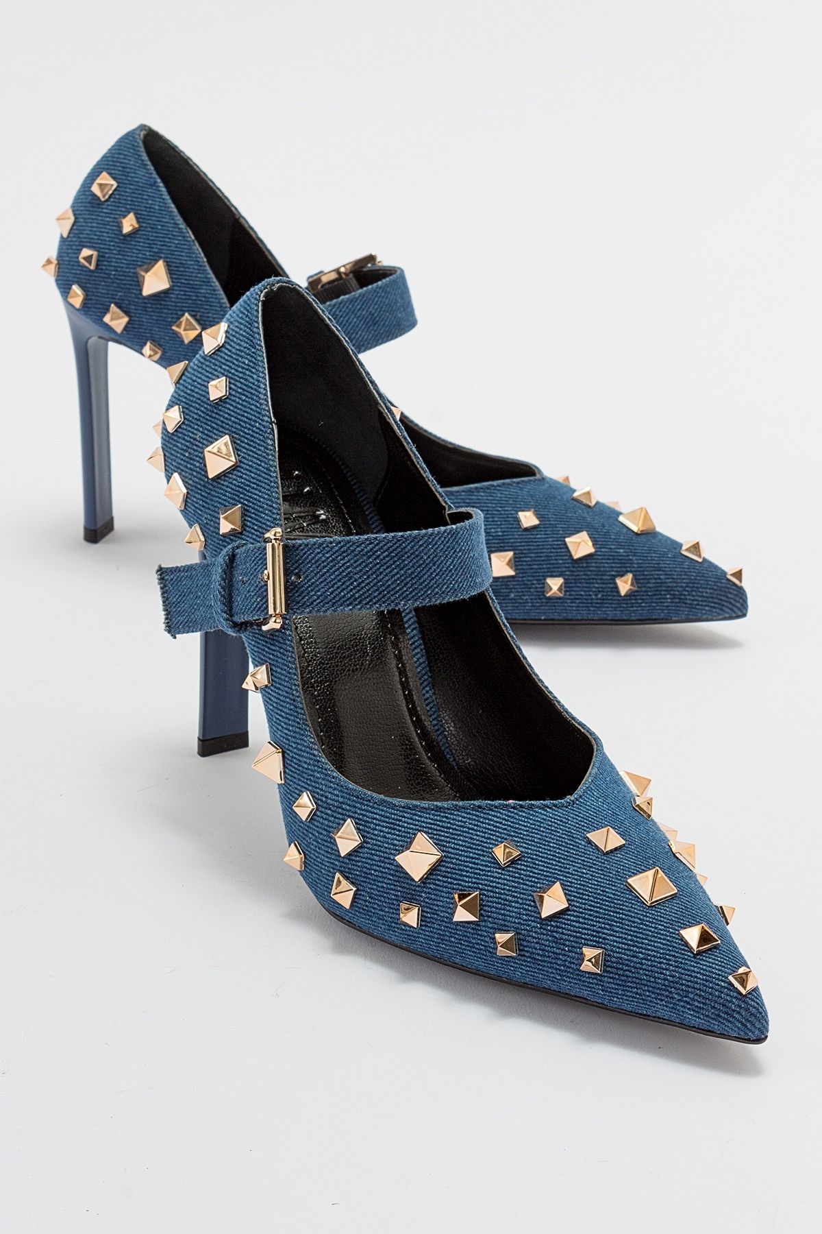 luvishoes AGİAS Kot Mavi Kadın Topuklu Ayakkabı