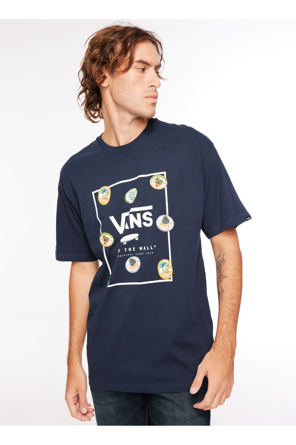 Vans Lacivert Erkek Yuvarlak Yaka T-Shirt VN0A5E7YBVS1 MN CLASSIC PRINT BO