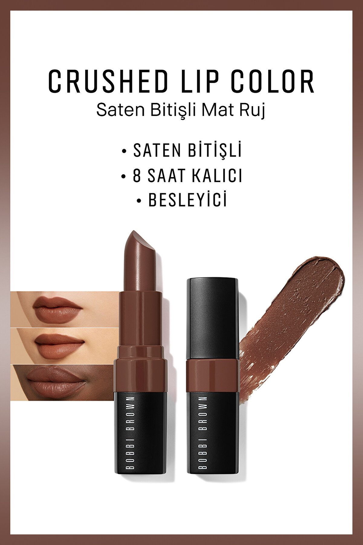 Bobbi Brown Crushed Lip Color Saten Bitişli Mat Ruj- Dark Chocolate 716170237930