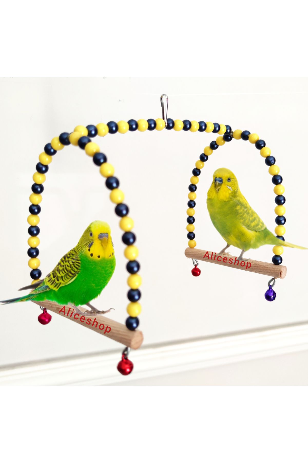 Alice Muhabbet Kuşu Kuş Oyuncagı Salıncak Tünek Taraftar Renkli