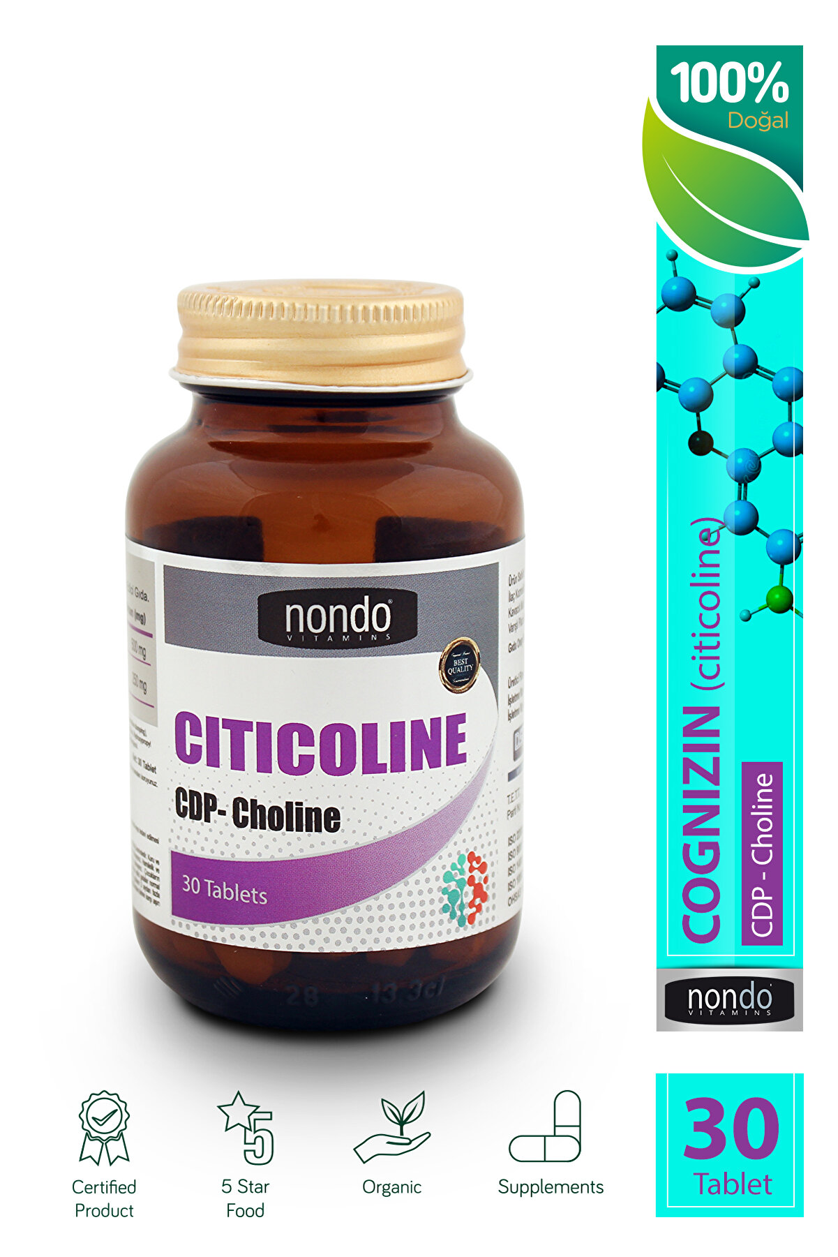 Nondo Citicoline 30 Tablet | Sitikolin 30 Tablet