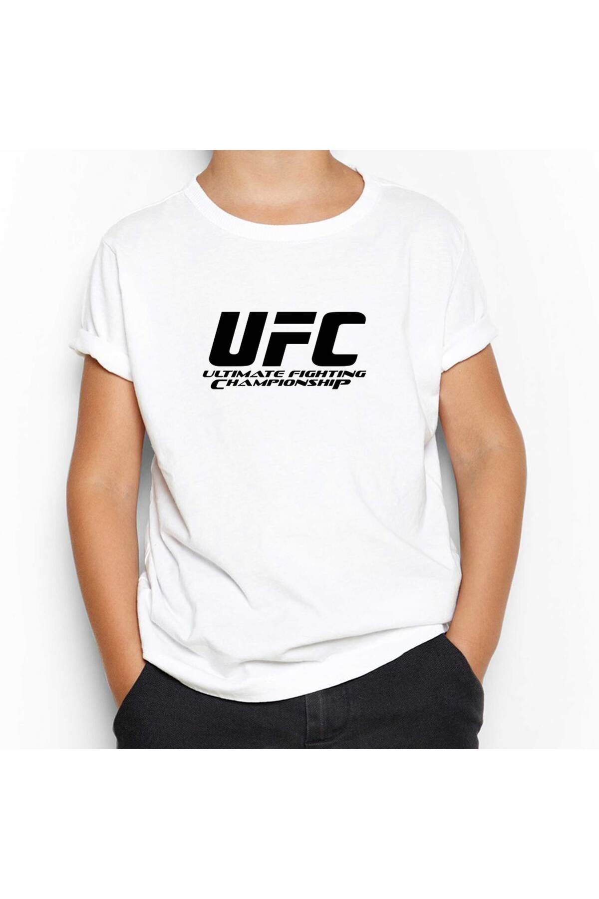 Tomris Hatun UFC LOGO Ultimate Championship Beyaz Çocuk Tişört 13-14 Yaş