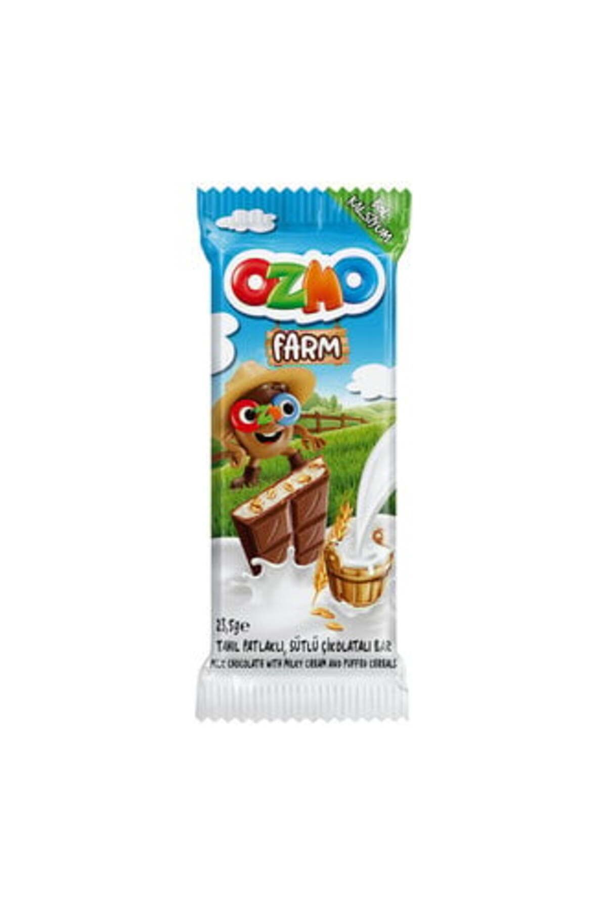 Ozmo Farm Tahıl Patlaklı Sütlü Çikolata Bar 23,5 G ( 12 ADET )