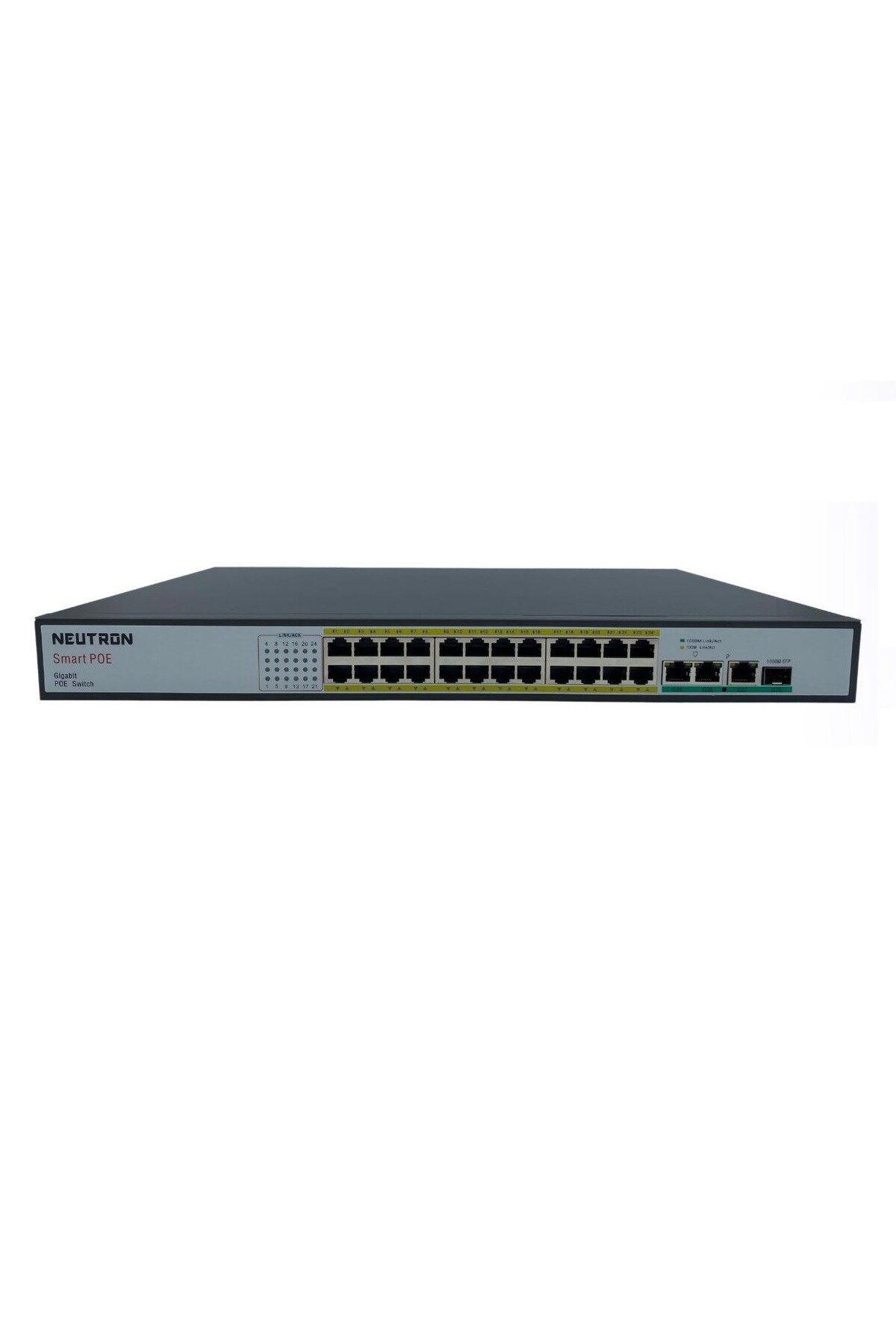 NEUTRON NT-PS24-320 24 Port Poe 3 port GB Uplink 1 Port GB SFP 250 Metre 320W Poe Switch