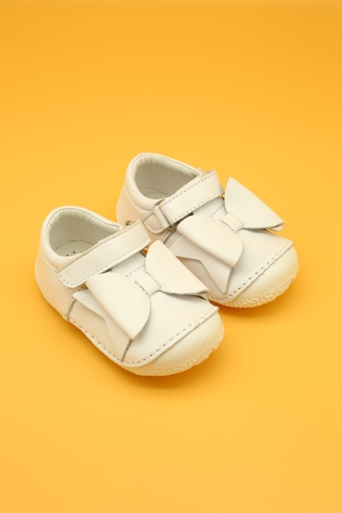 Db Kids Hakiki Deri Ortopedik Ilk Adım Bebek Ayakkabısı Beyaz B113