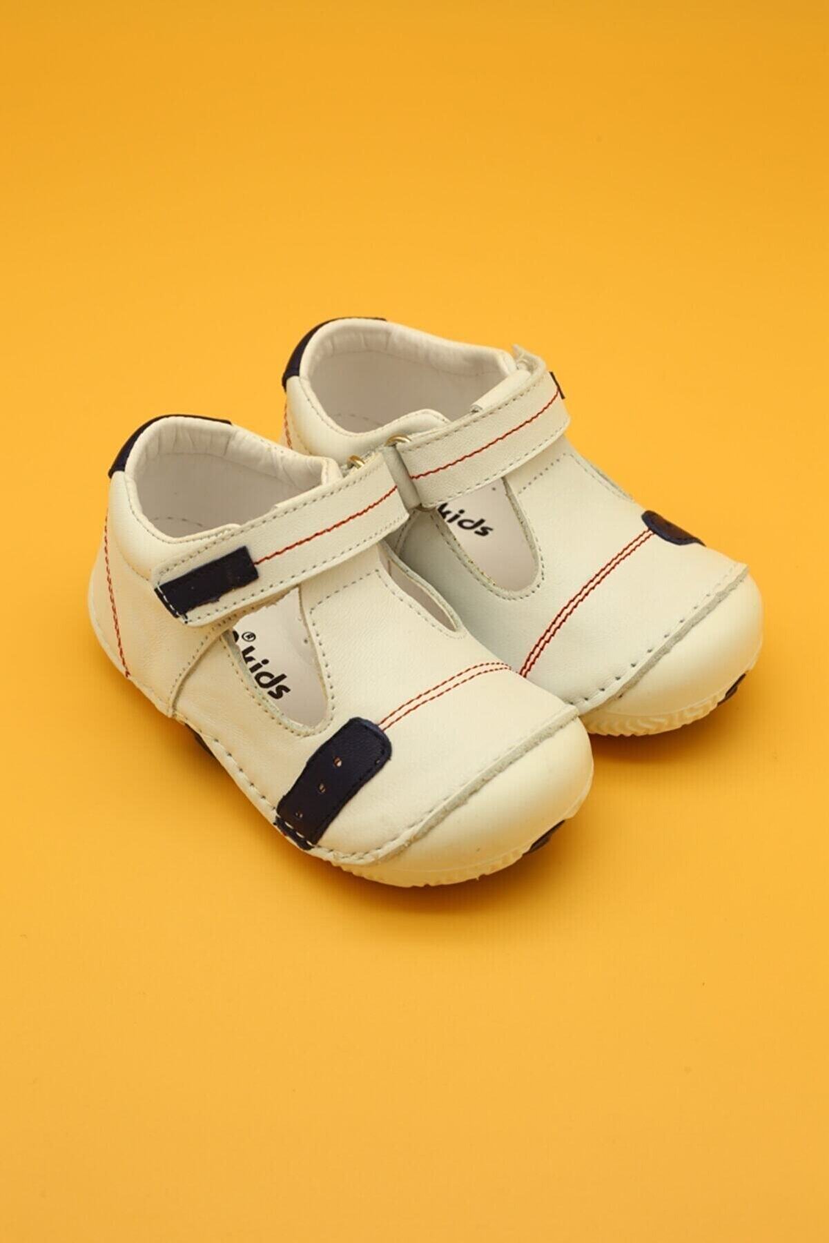 Db Kids Erkek Bebek Beyaz Hakiki Deri Ortopedik İlk Adım Ayakkabısı  B107