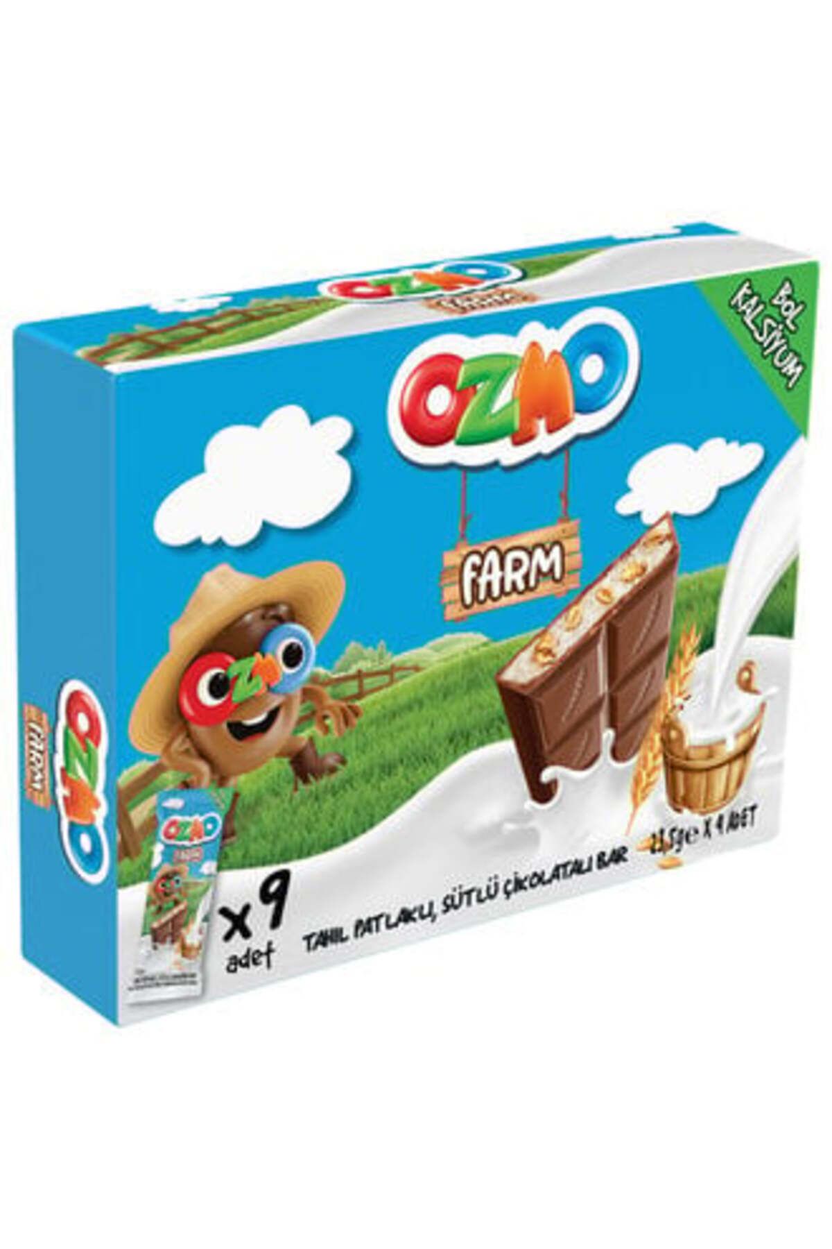 Ozmo Farm Tahıl Patlaklı Sütlü Çikolata Bar Mp 23.5Gx9 ( 15 ADET )