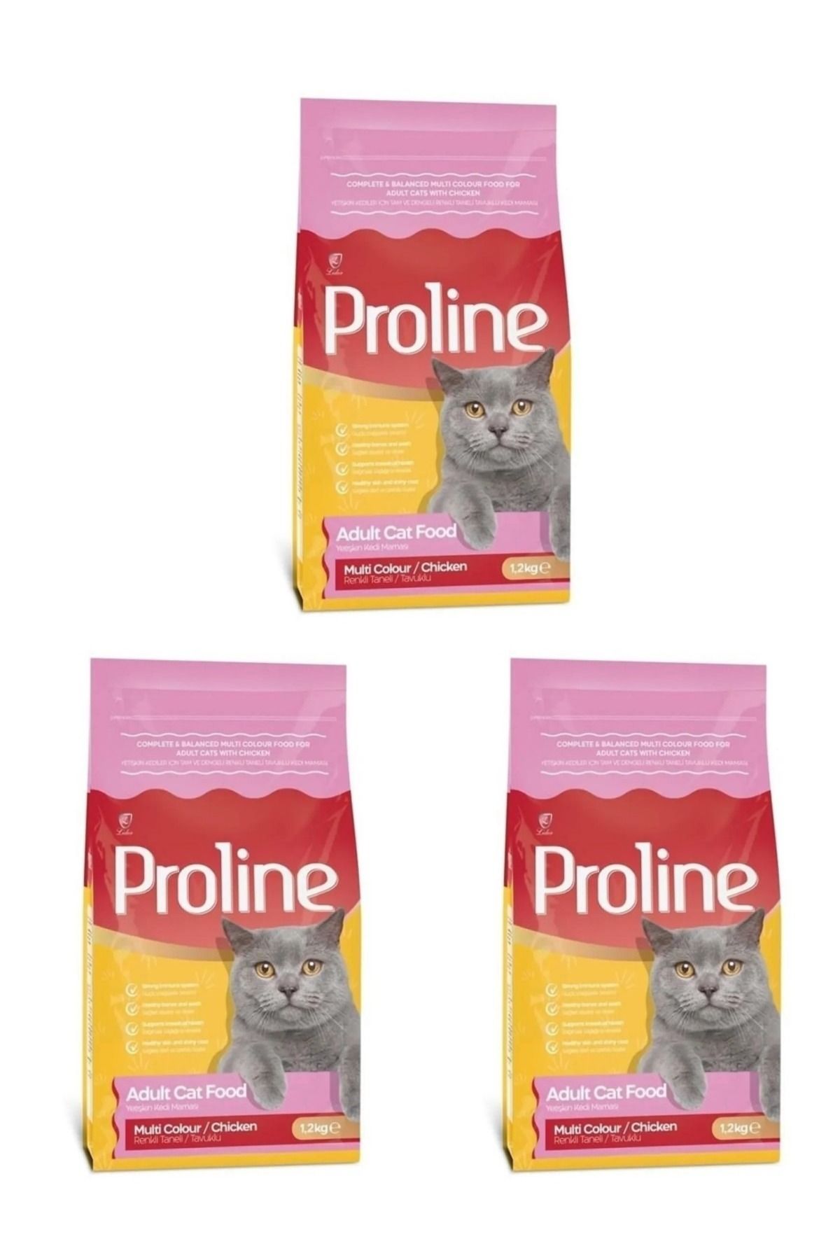 Pro Line Yetişkin Kedi Maması 1200 gr X 3 Paket
