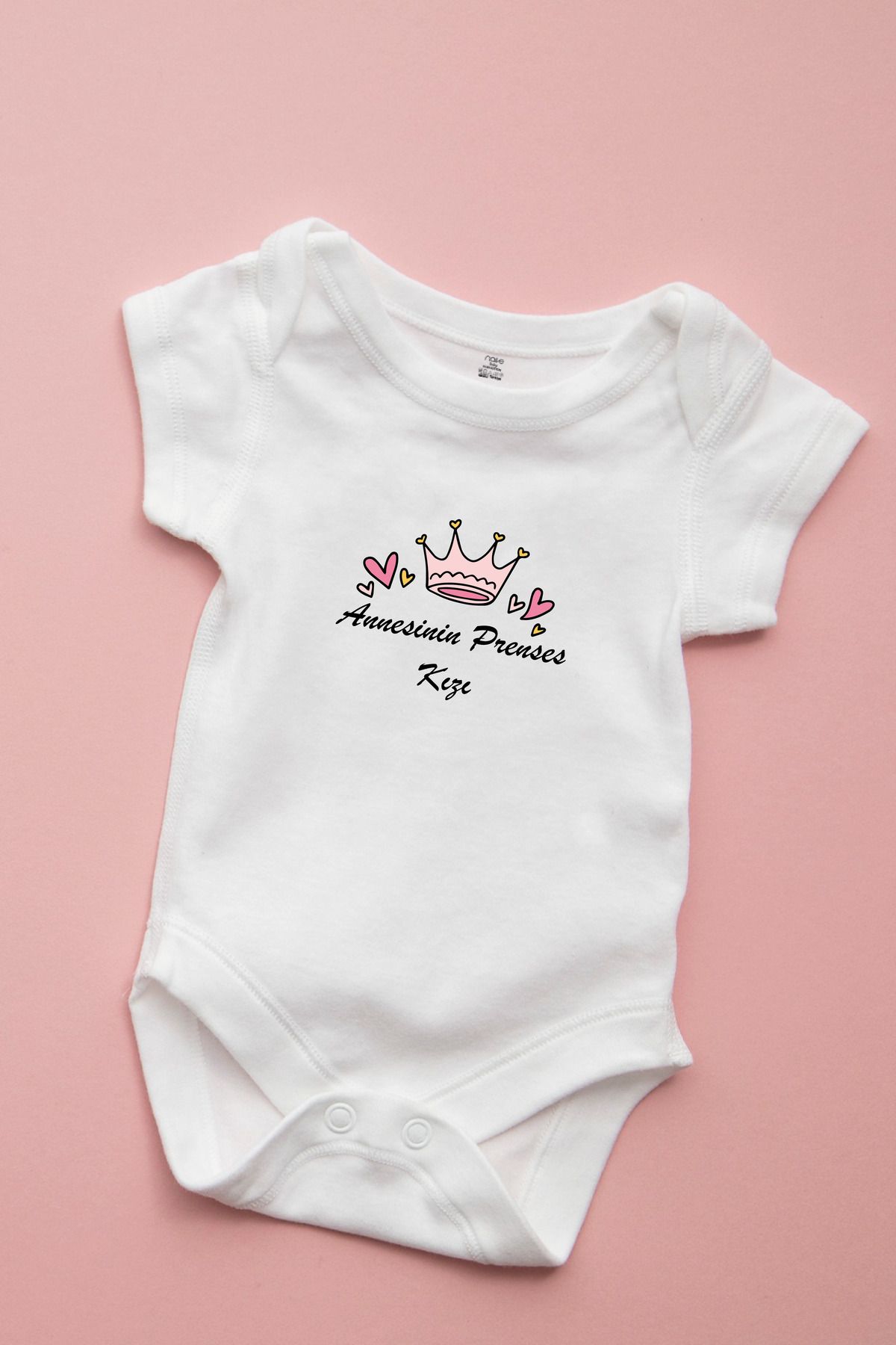 Naive Baby %100 Pamuklu Bebek Body - Annesinin Prenses Kızı - Bebek Zıbın Badi
