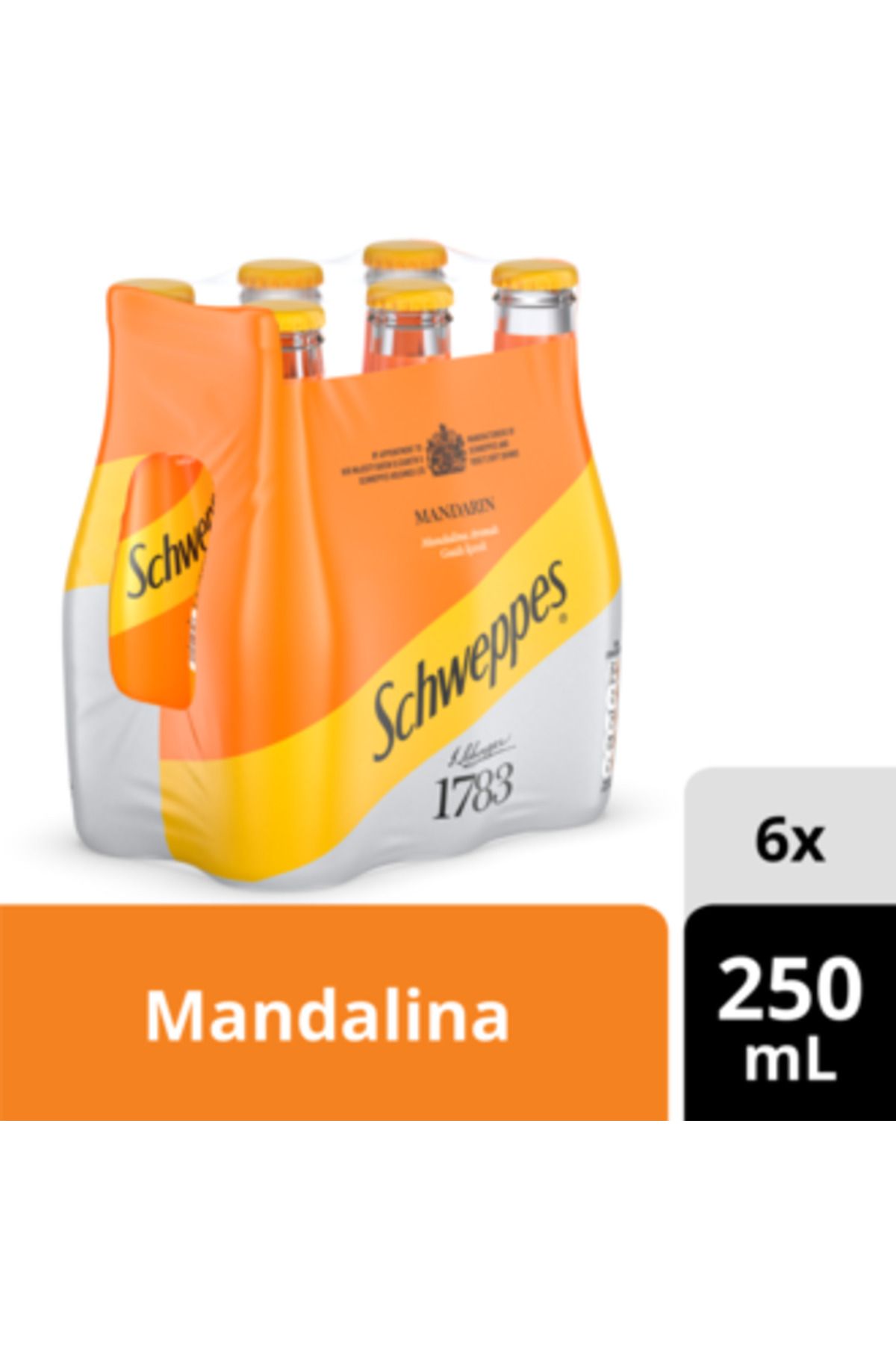 Schweppes Mandalina Aromalı Gazlı İçecek Cam 6X250 ml ( 12 ADET )