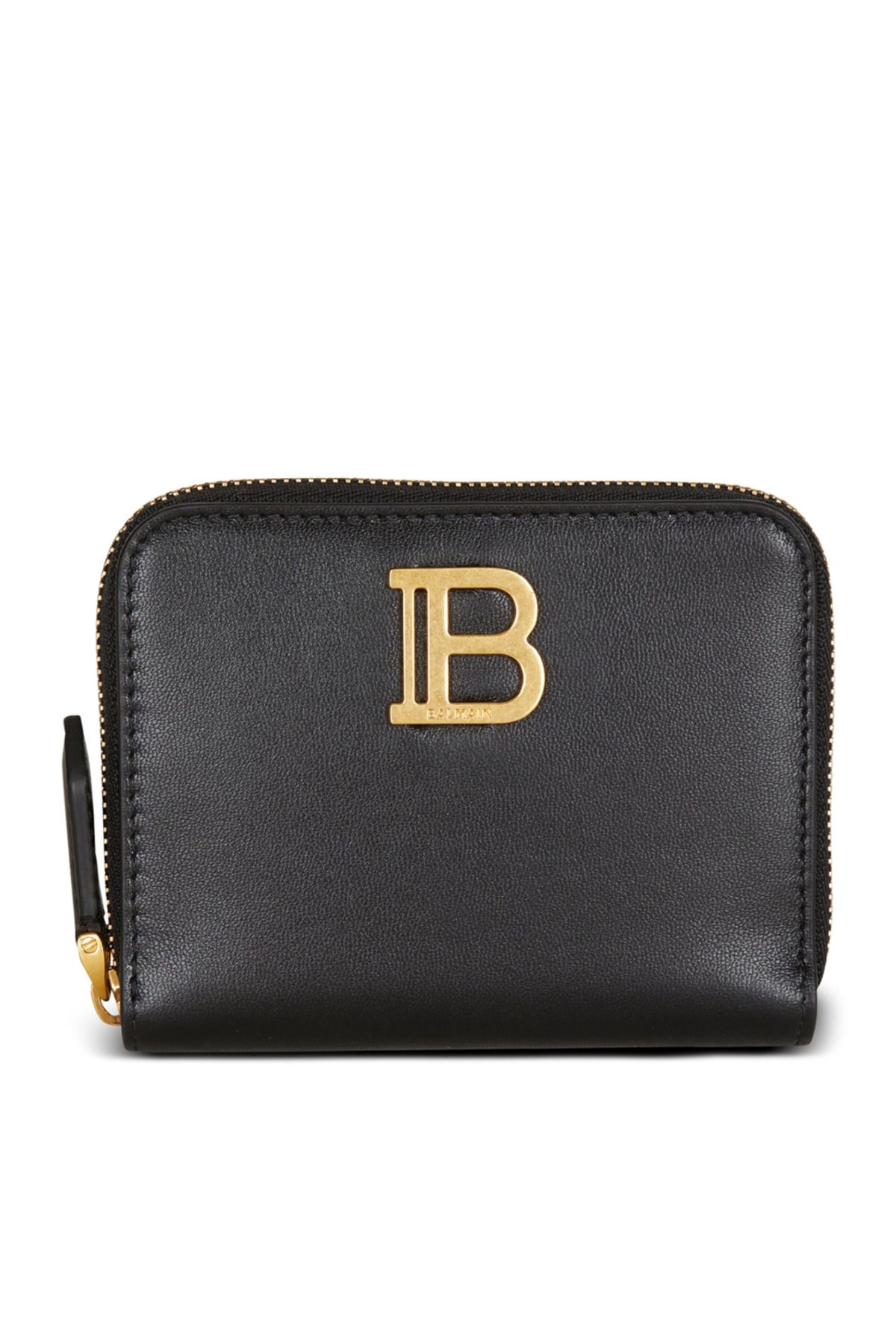 BALMAIN Leather B-Buzz Zip-Up Wallet