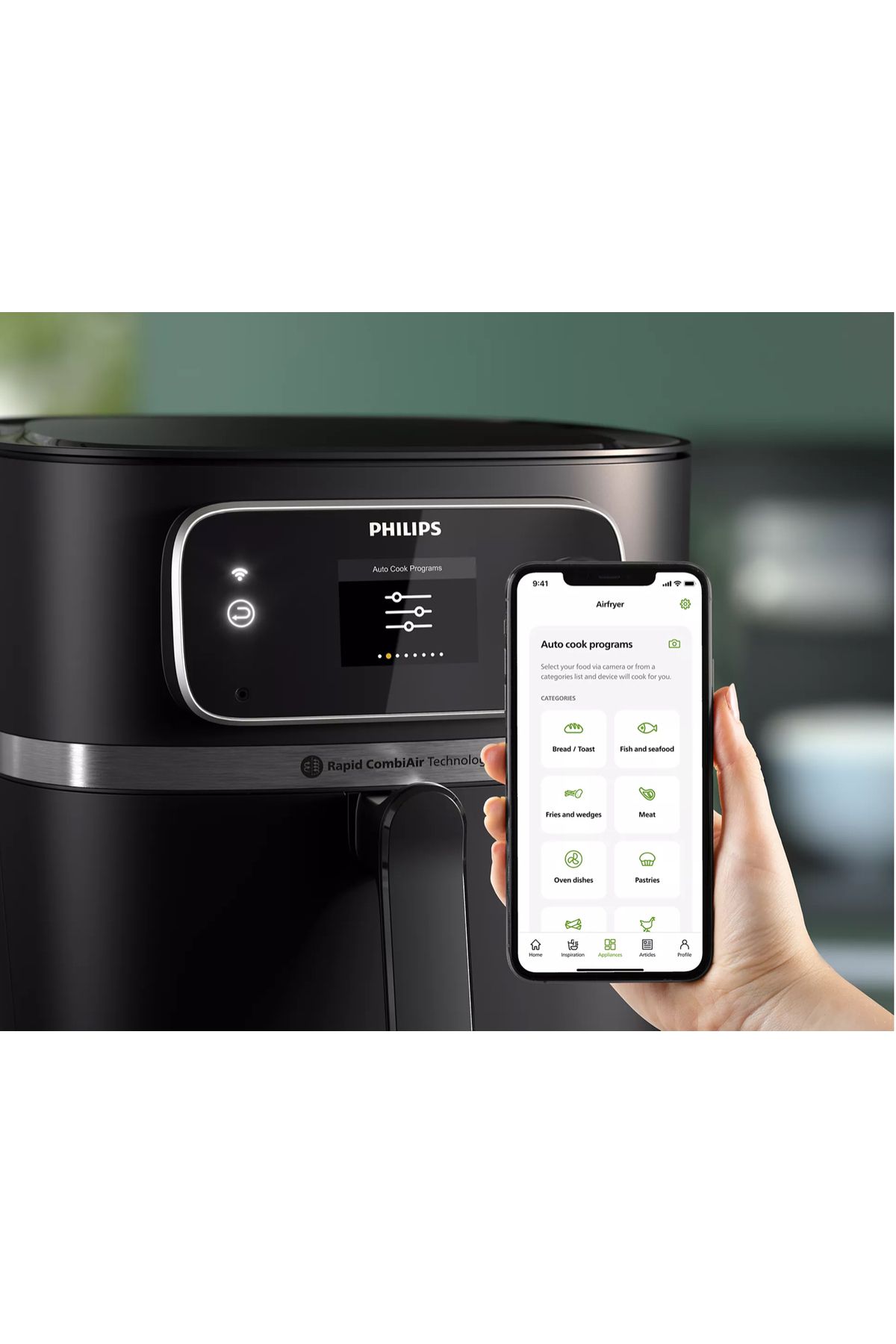 Philips Combi 7000 Serisi XXL Connected Airfryer Siyah 2225Watt NutriU Rapid CombiAir