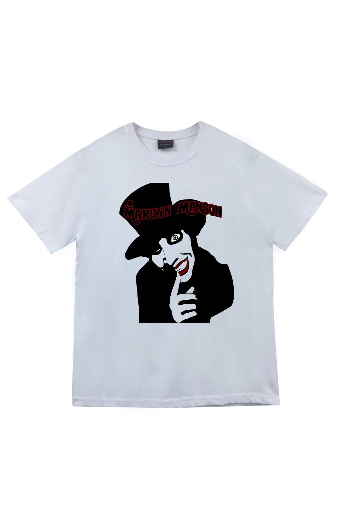 fame-stoned Marilyn Manson Baskılı T-shirt