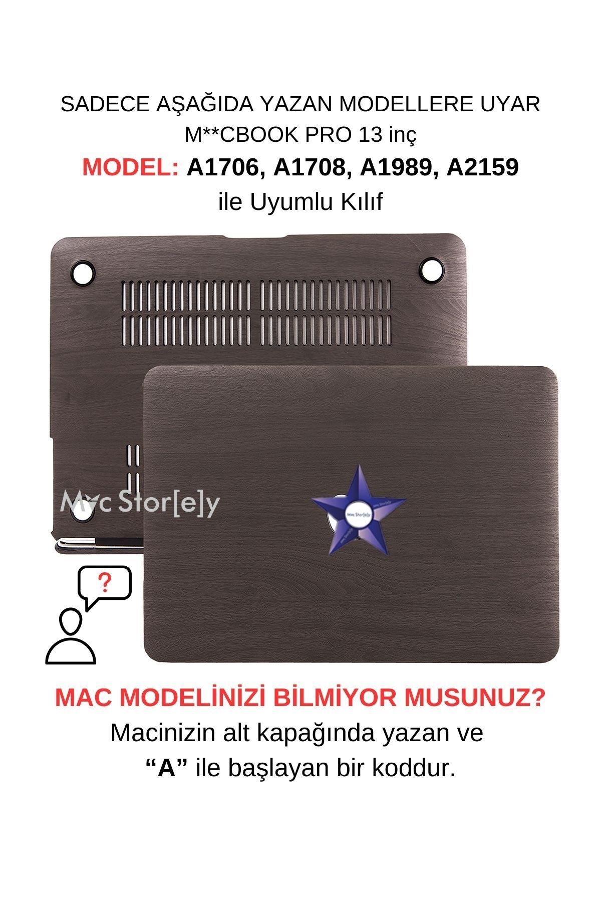Mcstorey Macbook Pro Kılıf 13inç Wood01 (2016/2019 YILI CİHAZI) A1706 A1708 A1989 A2159 Ile Uyumlu