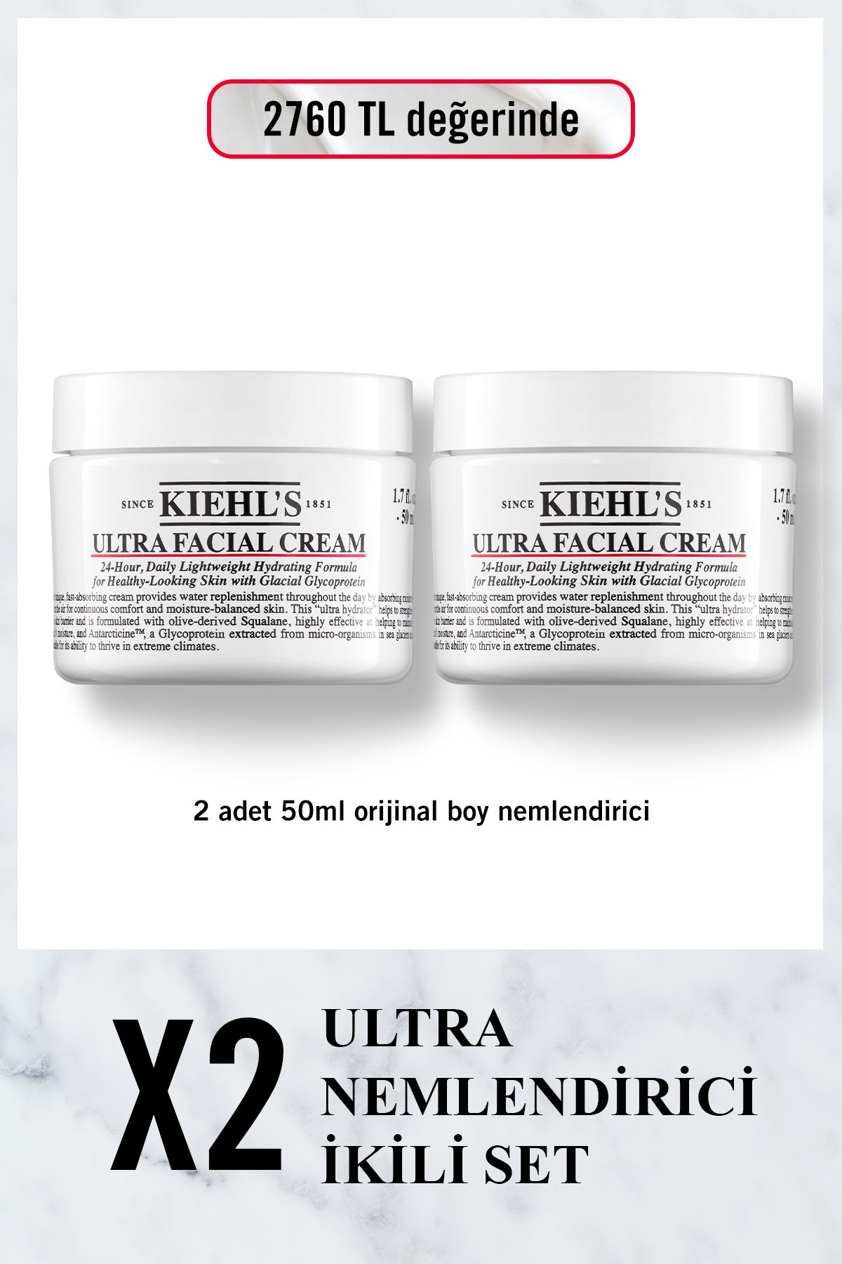 Kiehl's Ultra Facial Cream Nem Ikilisi Seti Set