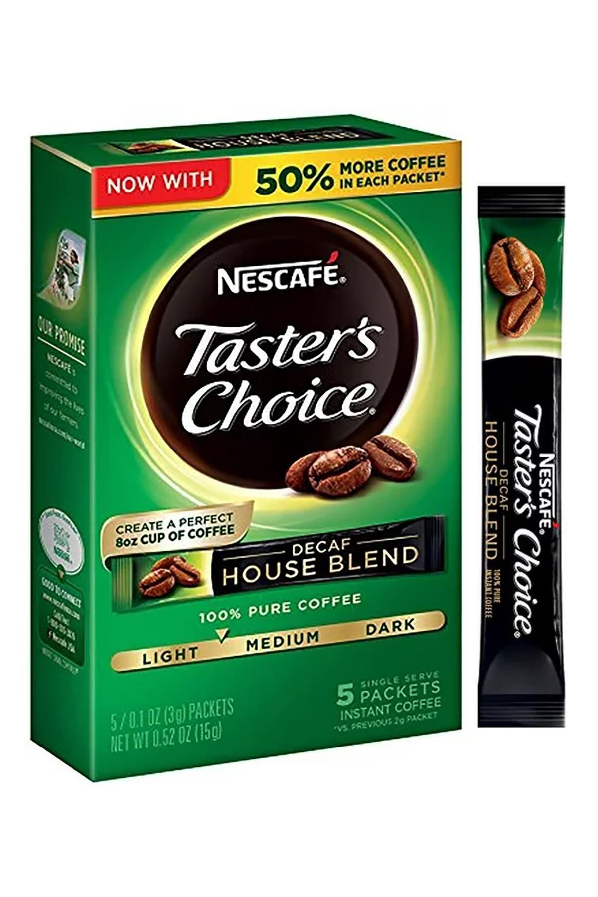 Nescafe Tasters Choice Decaf House Blend Kafeinsiz Hazır Kahve 5 Adet