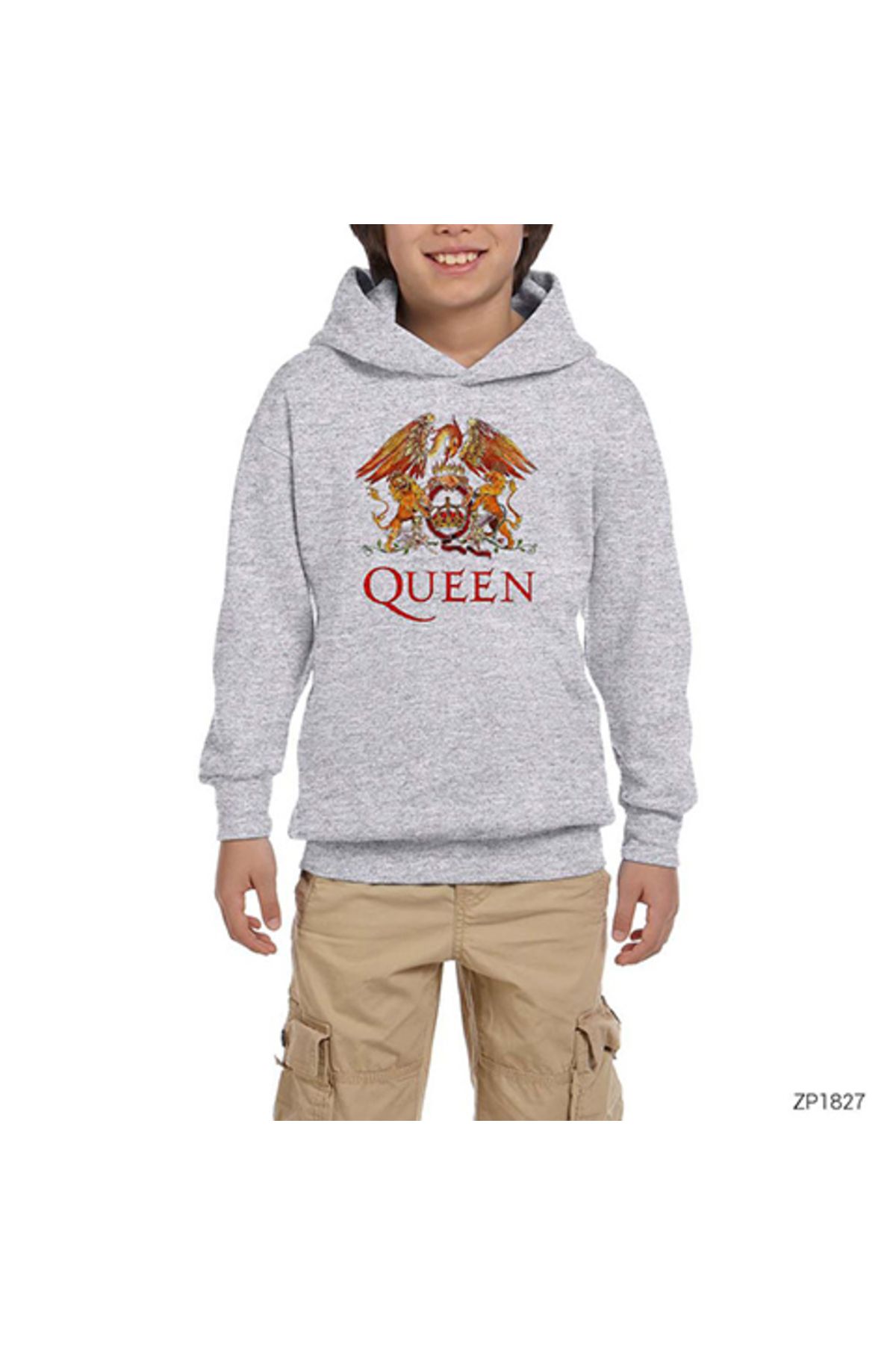 Anonim Moda Ultimate Best Of Queen Gri Çocuk Kapşonlu Sweatshirt