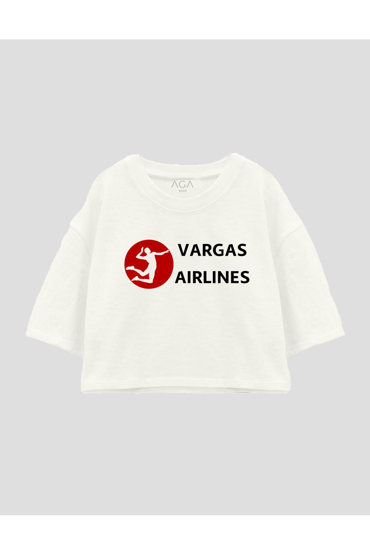 AGA WEAR Vargas Airlines Kadın Oversize Crop