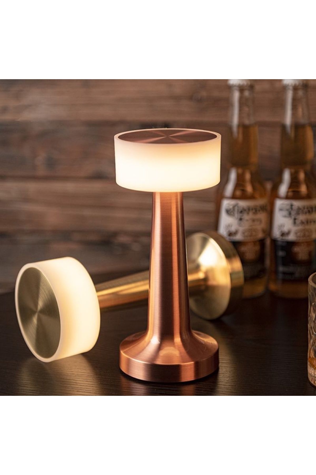 MENFRY Masa Üstü Model Şarjlı Dokunmatik 3 Farklı Işık Modlu Ve Kısmalı Akrilik Aydınlatma Lamba LED