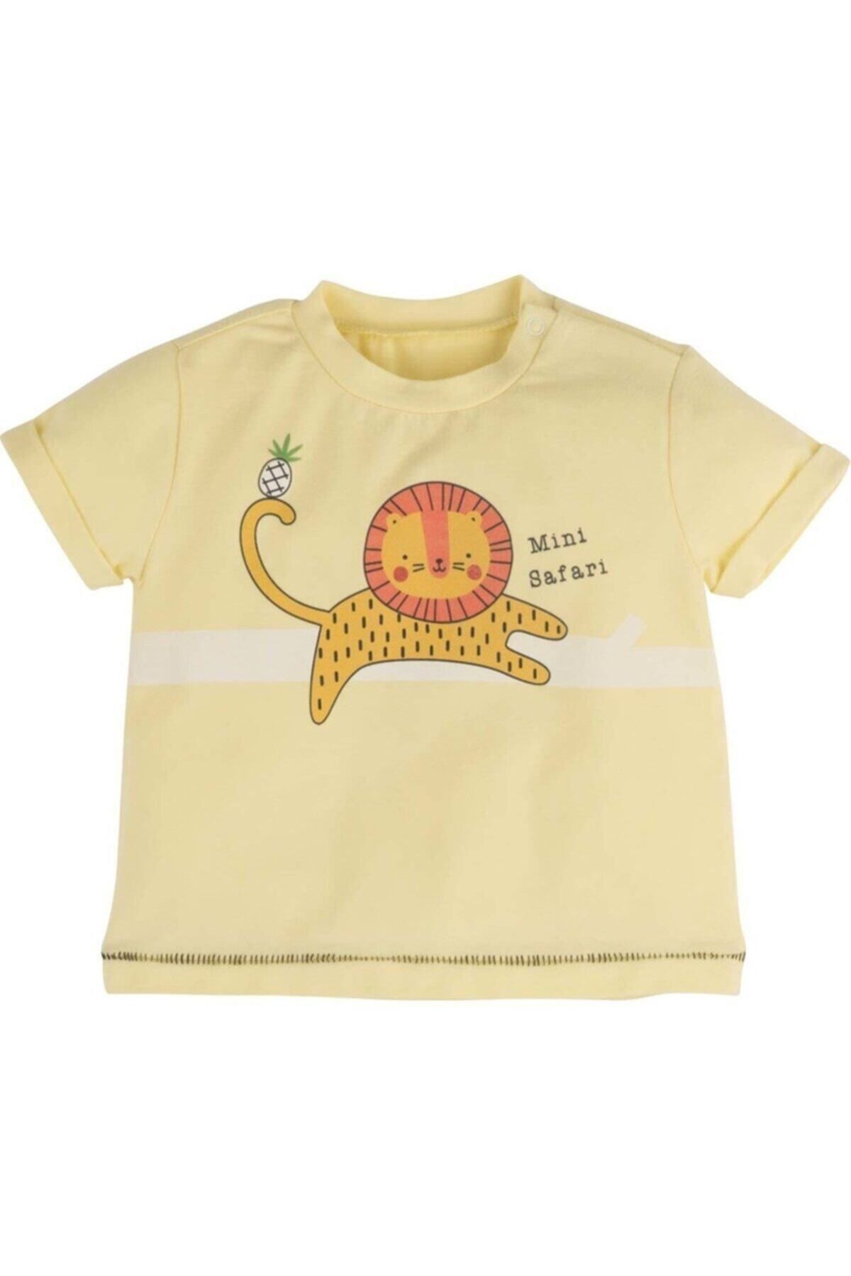 Mamino Erkek Bebek Sarı Baskılı T-shirt