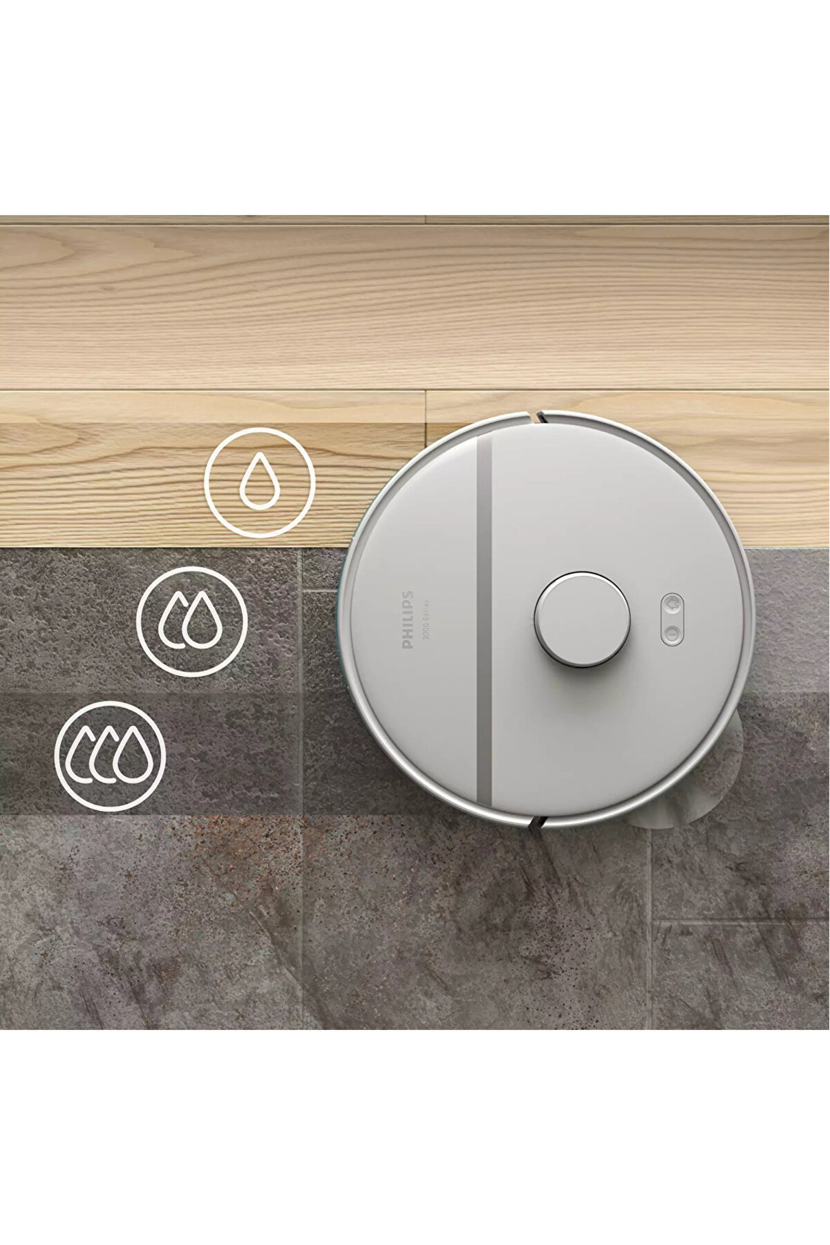 Özel Seri 3000 Serisi Aqua Robot Süpürge Beyaz