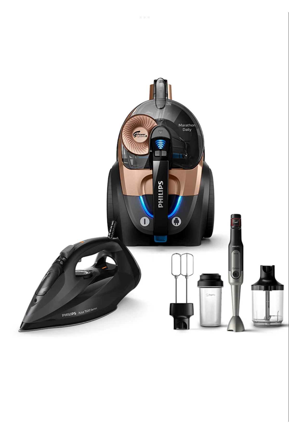 Philips 3’lü Anneler Gününe Özel Set Marathone Daily+ Azur Buharlı Ütü+Blender Seti