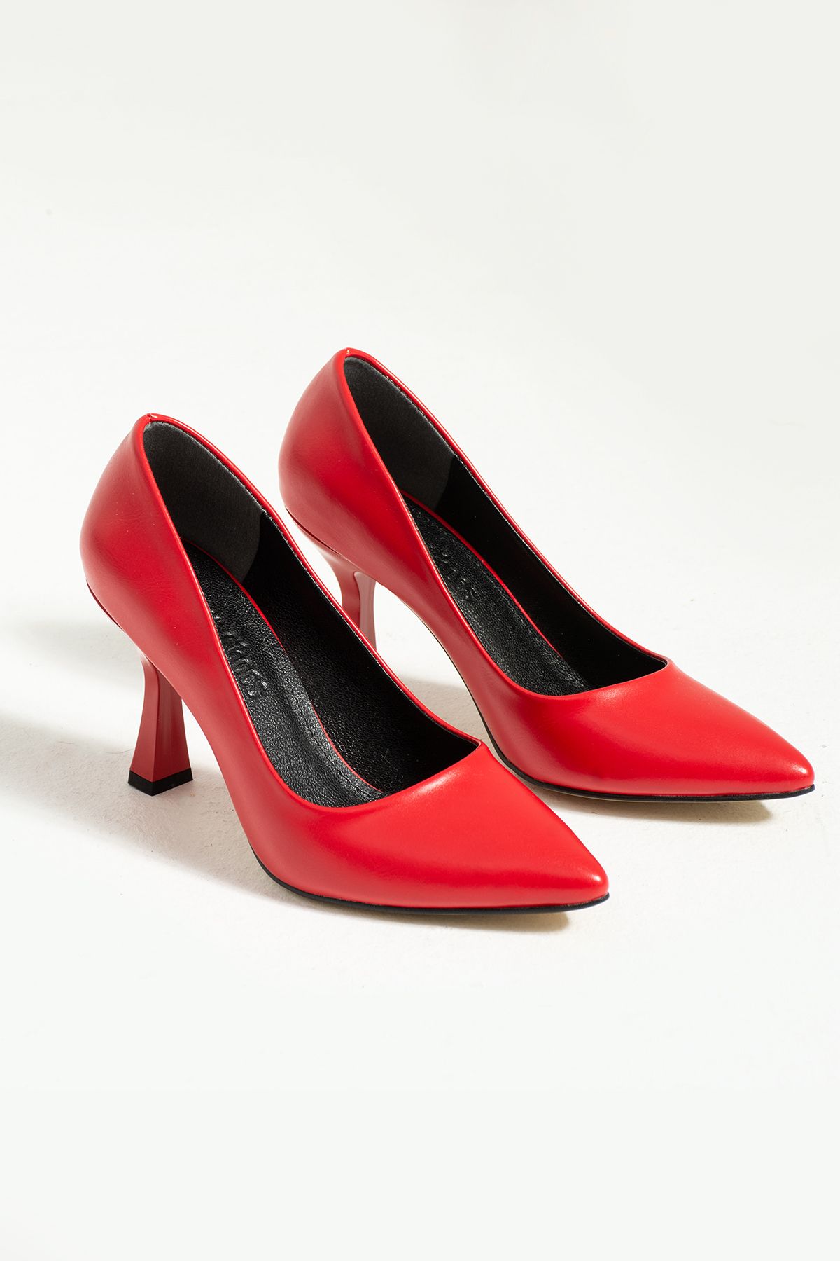 Güllü Shoes Kadın Topuklu Ayakkabı - Yüksek Topuklu Stiletto Rahat Şık Ve Ince Iş Ayakkabısı Kırmızı 8.5 cm