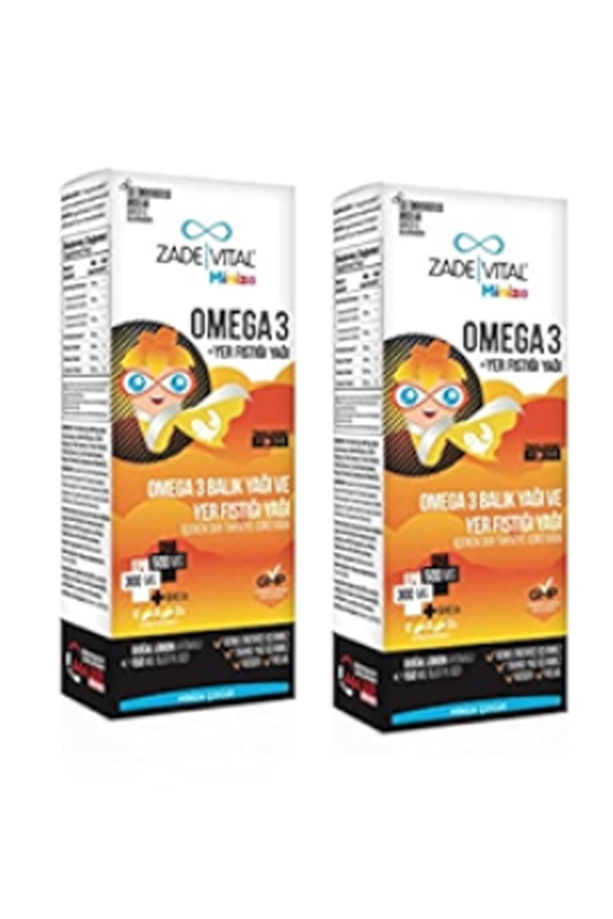 Zade Vital Miniza Omega 3 + Yer Fıstığı Yağı 150 ml Takviye Edici Gıda 2 Adet